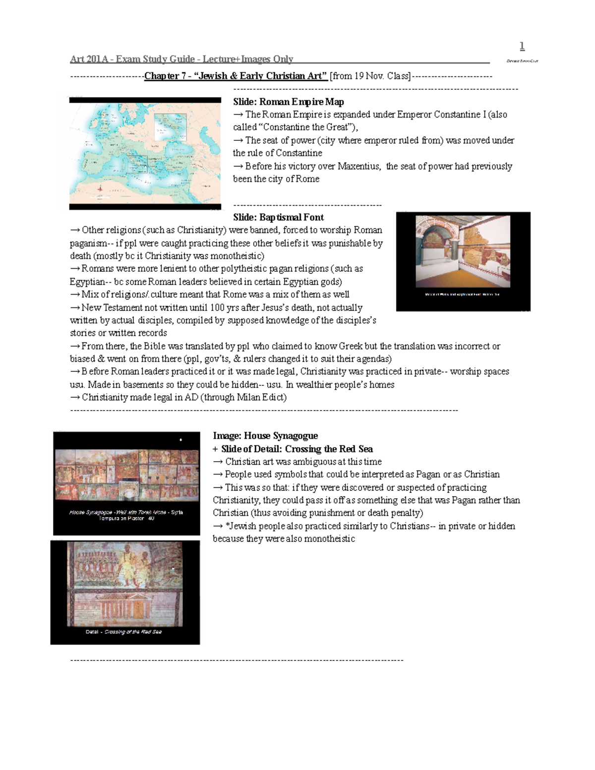 ART Study Guide Art 201A Exam Study Guide Lecture+Images Only Dayana ReyesCruz Chapter