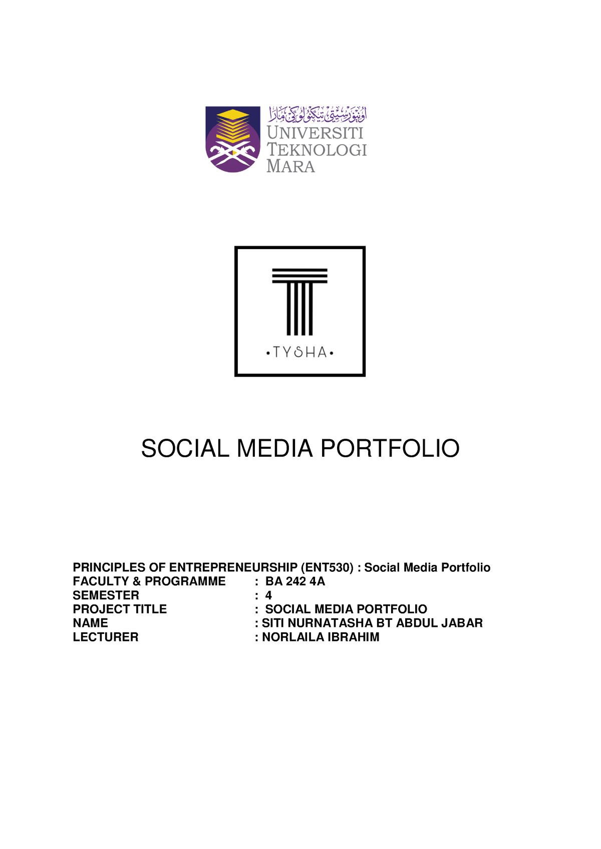 Contoh Portfolio FB Pdfcoffee - SOCIAL MEDIA PORTFOLIO PRINCIPLES OF ...