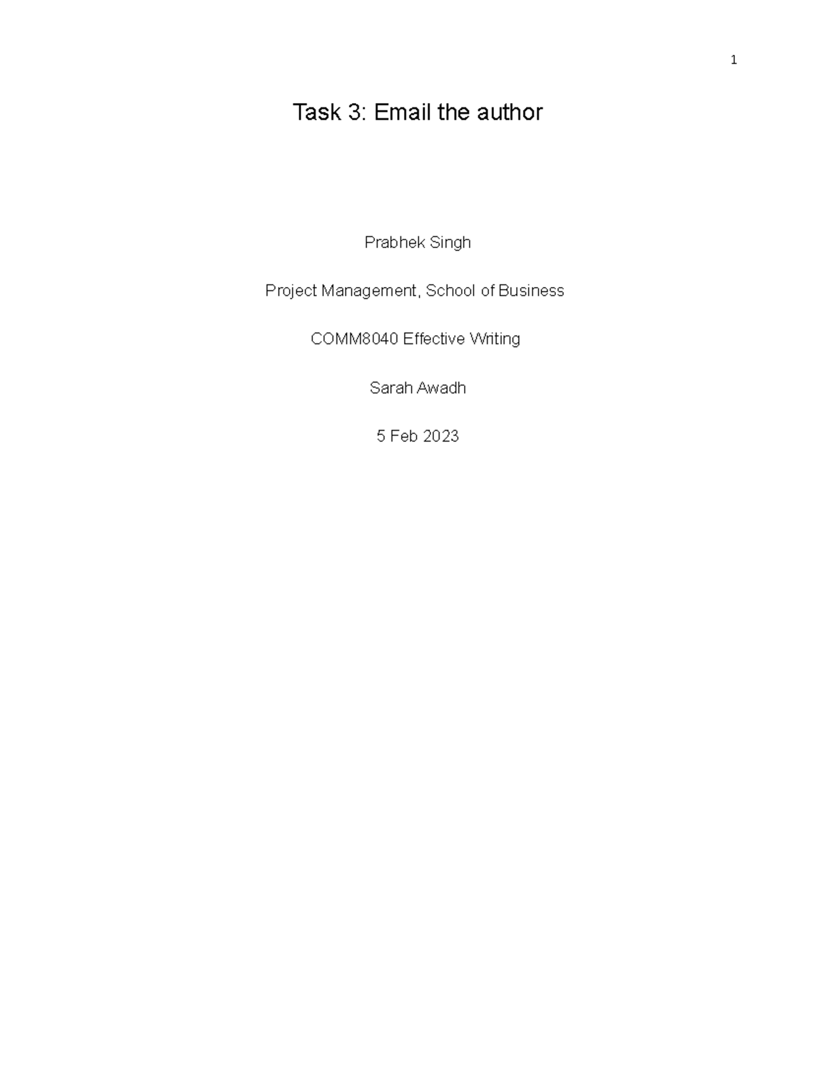 Effective WritingEmail the Author COMM8040 Conestoga College Studocu