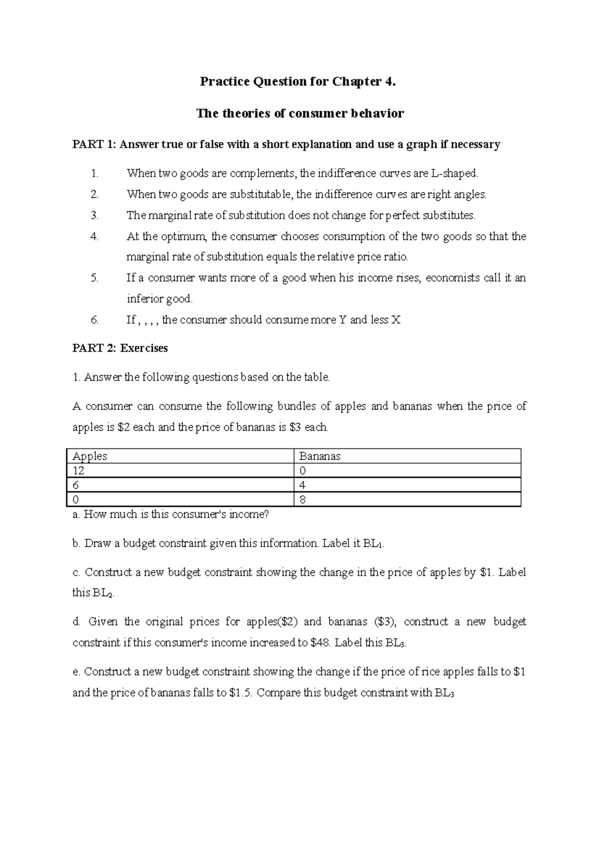 Bài Tập Vi Mô Chapter 4 Bài Tập Về Chương Người Tiêu Dùng Practice Bài Tập Vi Mô Chapter 4 Bài Tập Về Chương Người Tiêu Dùng Practice
