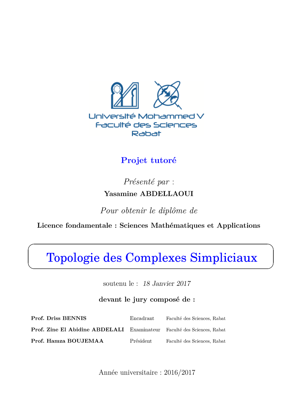 SDIC-PL0538 - PFE Chimie - Projet Tutoré Présenté Par : Yasamine ...