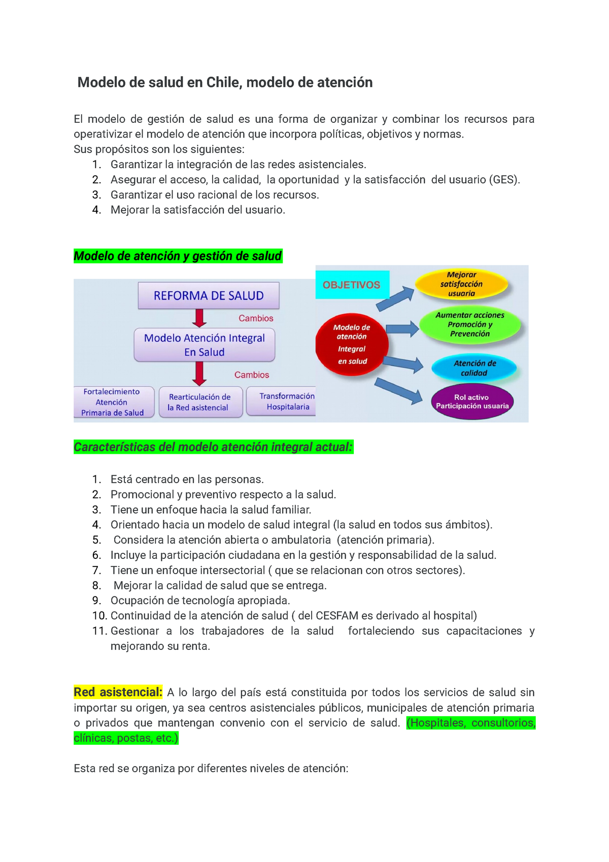 Modelo de salud en Chile, Intro - Modelo de salud en Chile, modelo de  atención El modelo de gestión - Studocu