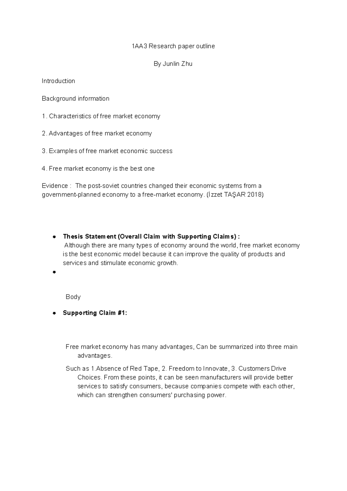Duke 1A03 Research paper outline - 1AA3 Research paper outline By ...