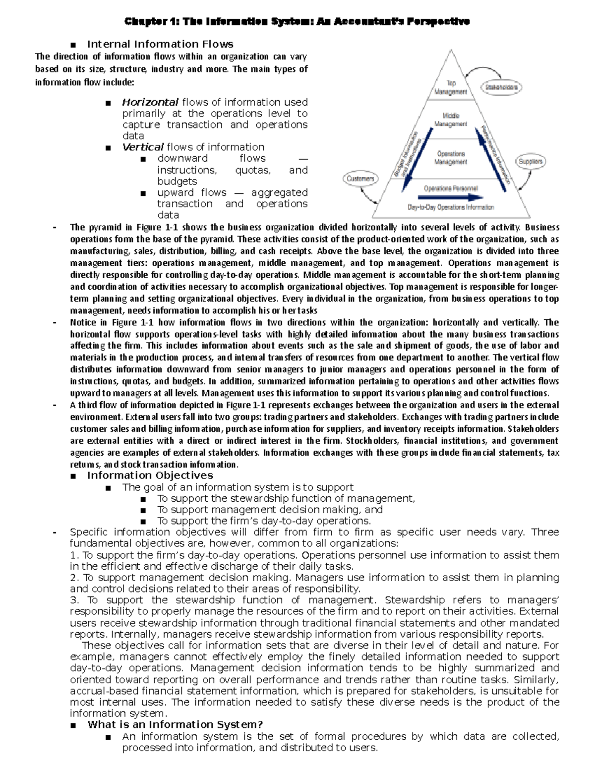 AIS Reviewer - Midterms 2023 - Chapter 1 : The Information System: An ...