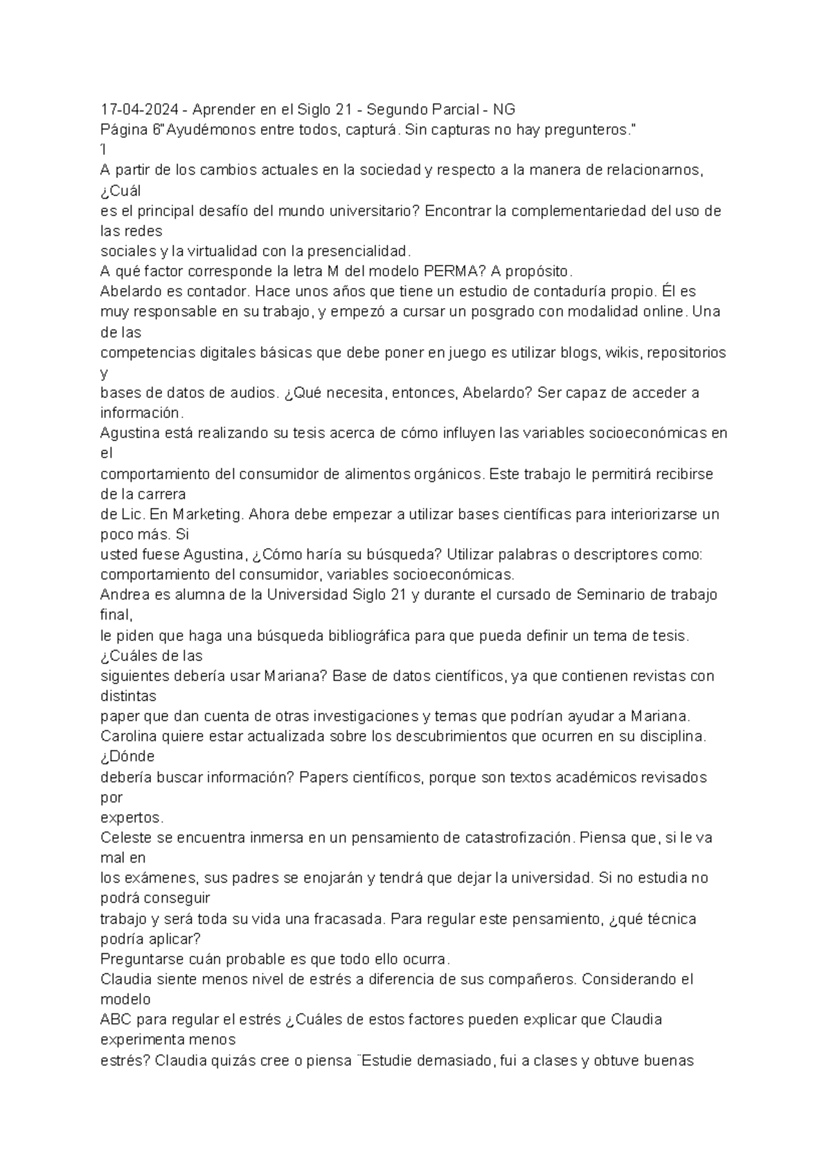 Documento Sin Título Preguntero 17 04 2024 Aprender En El Siglo