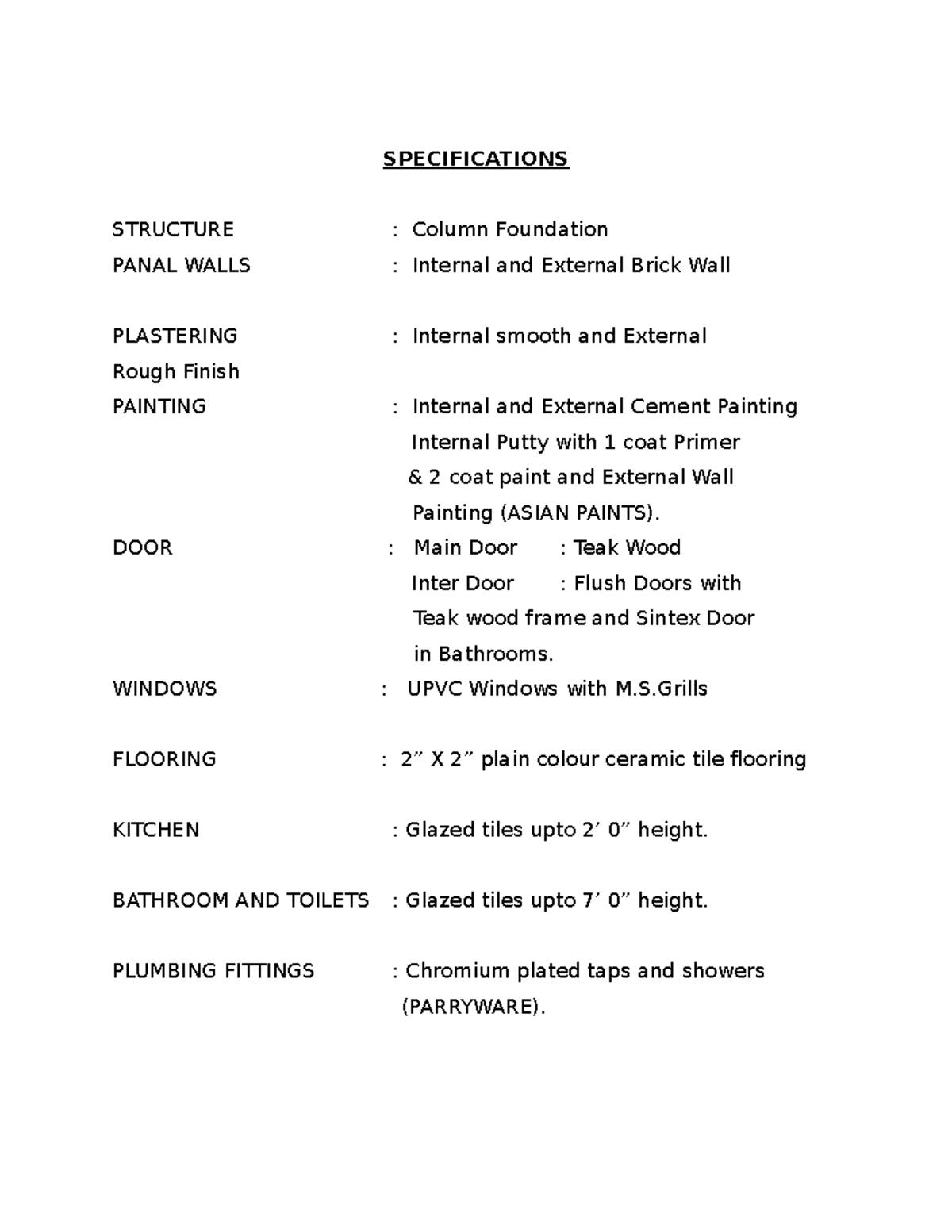 Cons Specifications - SPECIFICATIONS STRUCTURE : Column Foundation ...