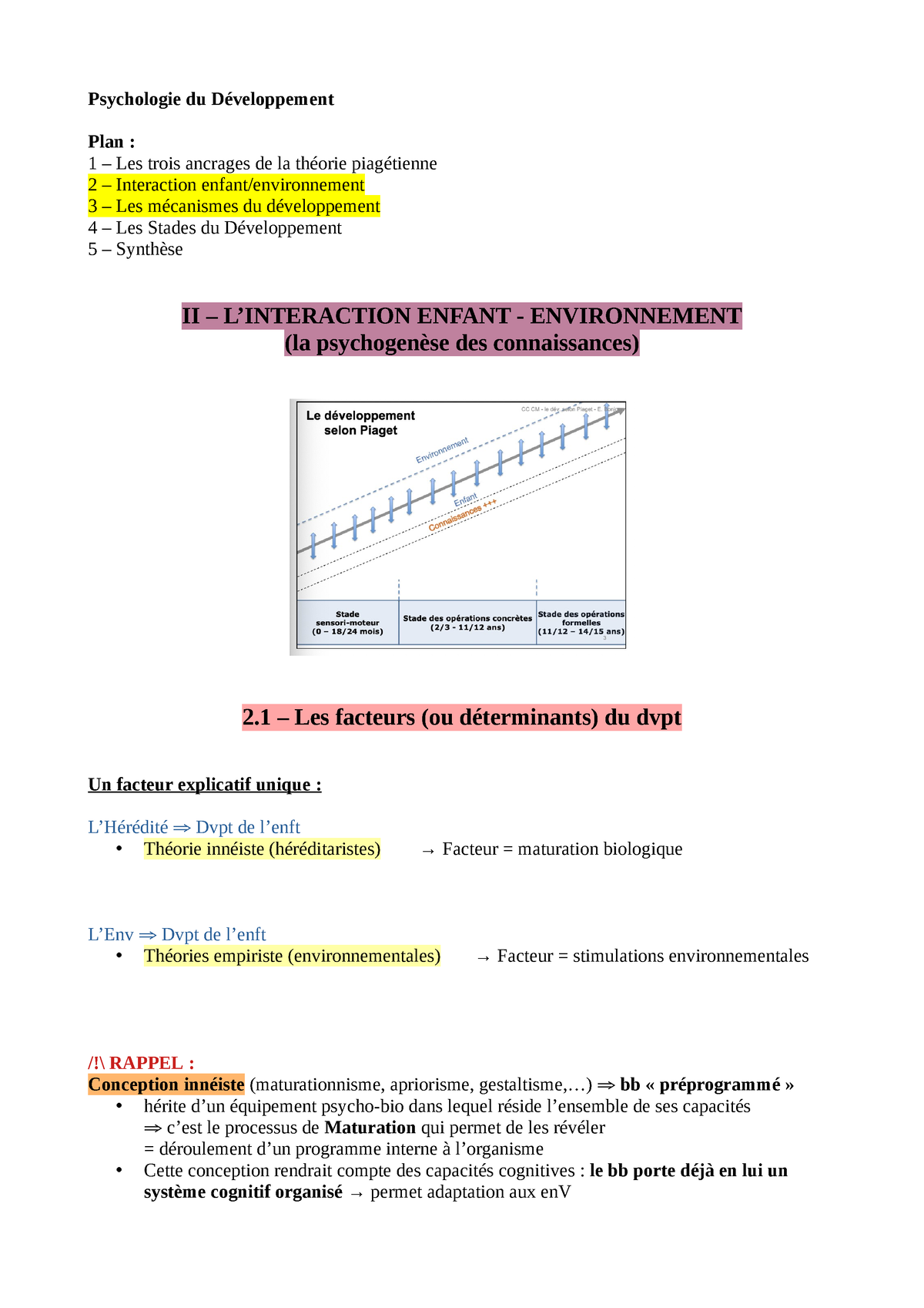 Psychologie Du Développement Piaget Et Théorie Piagétienne Partie Ii Partie Iii 