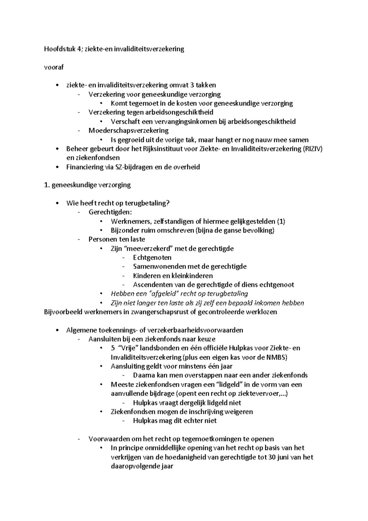 Hoofdstuk 4, ziekteen invaliditeitsverzekering Hoofdstuk 4; ziekteen Hoofdstuk 4, ziekteen invaliditeitsverzekering Hoofdstuk 4; ziekteen
