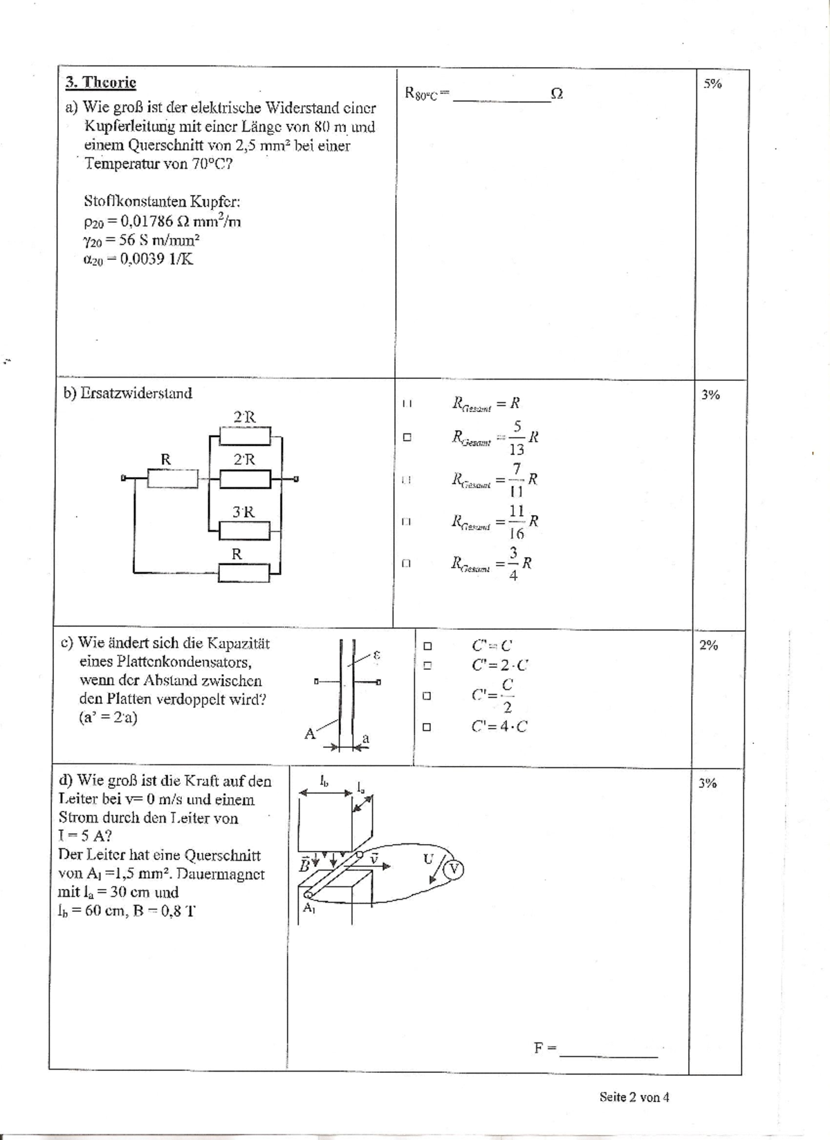 Klausur Dezember Fragen Und Antworten Theorie A Wie Gro