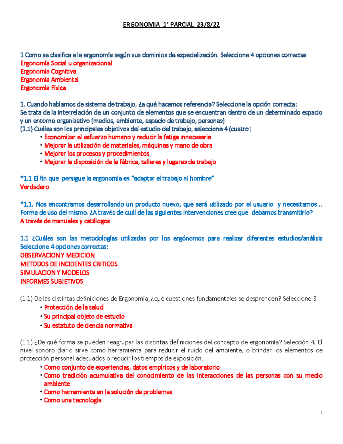 Ergonomia 1° Parcial 23-8-2022 - ERGONOMIA 1∞ PARCIAL 23/8/ 1 Como Se ...