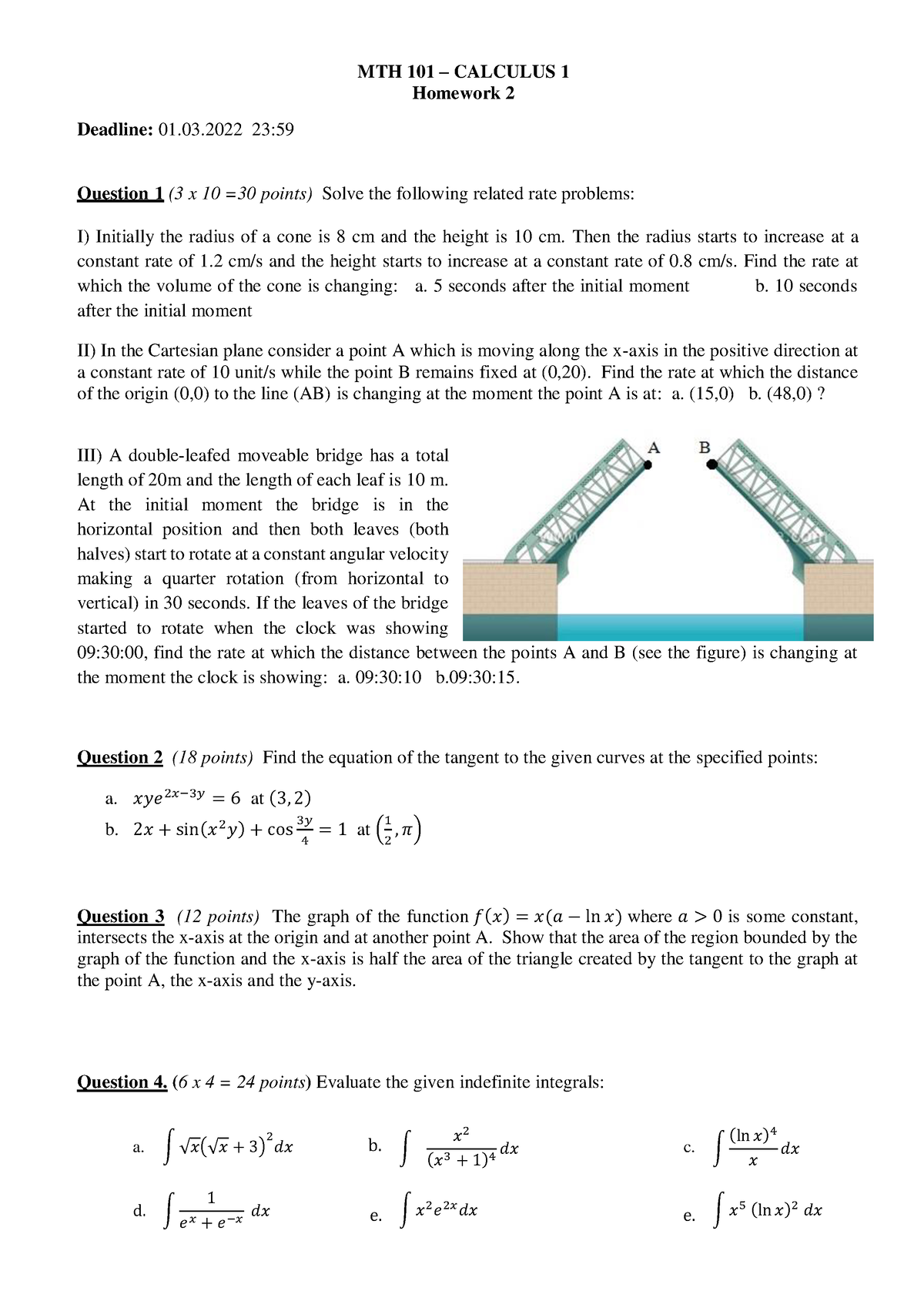 day #15 homework calculus