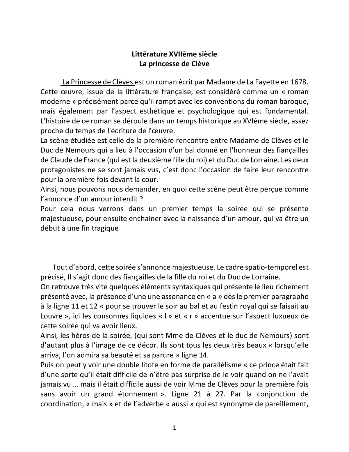 conclusion dissertation la princesse de cleves