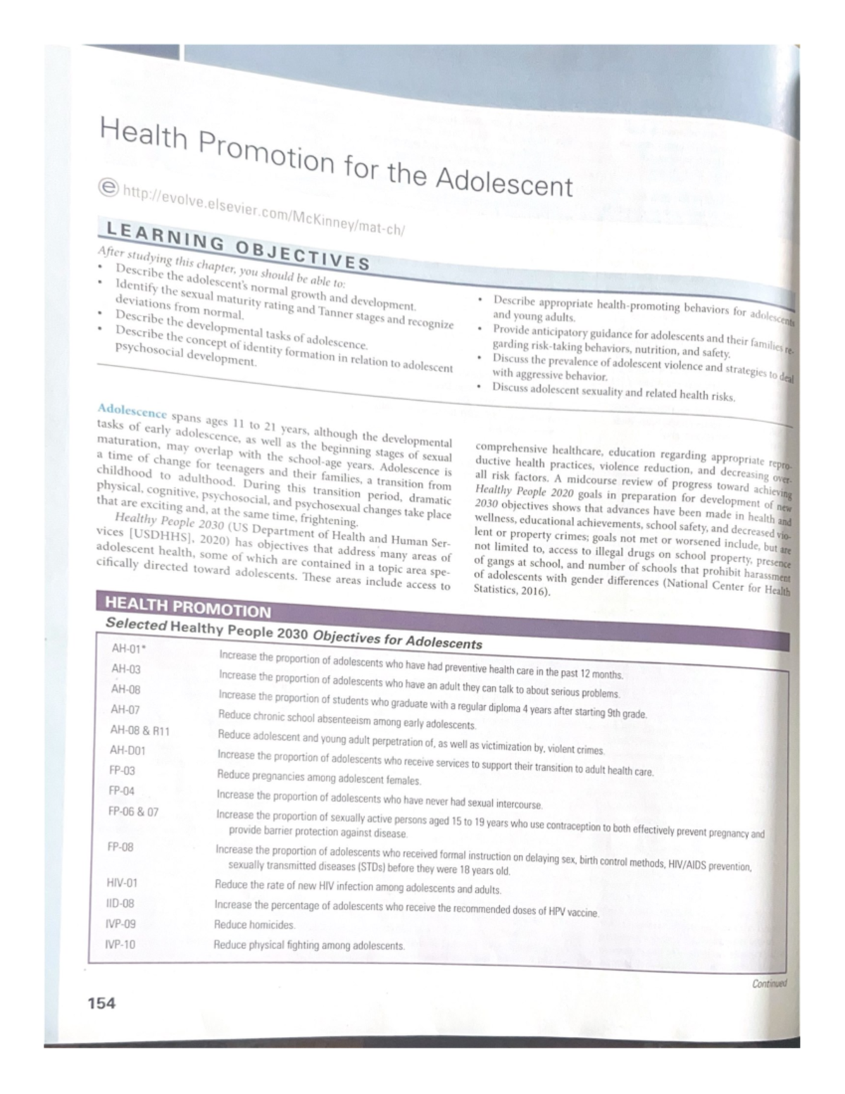 Ch 9 Maternal Child - book - Health Promotion for the Adolescent After ...