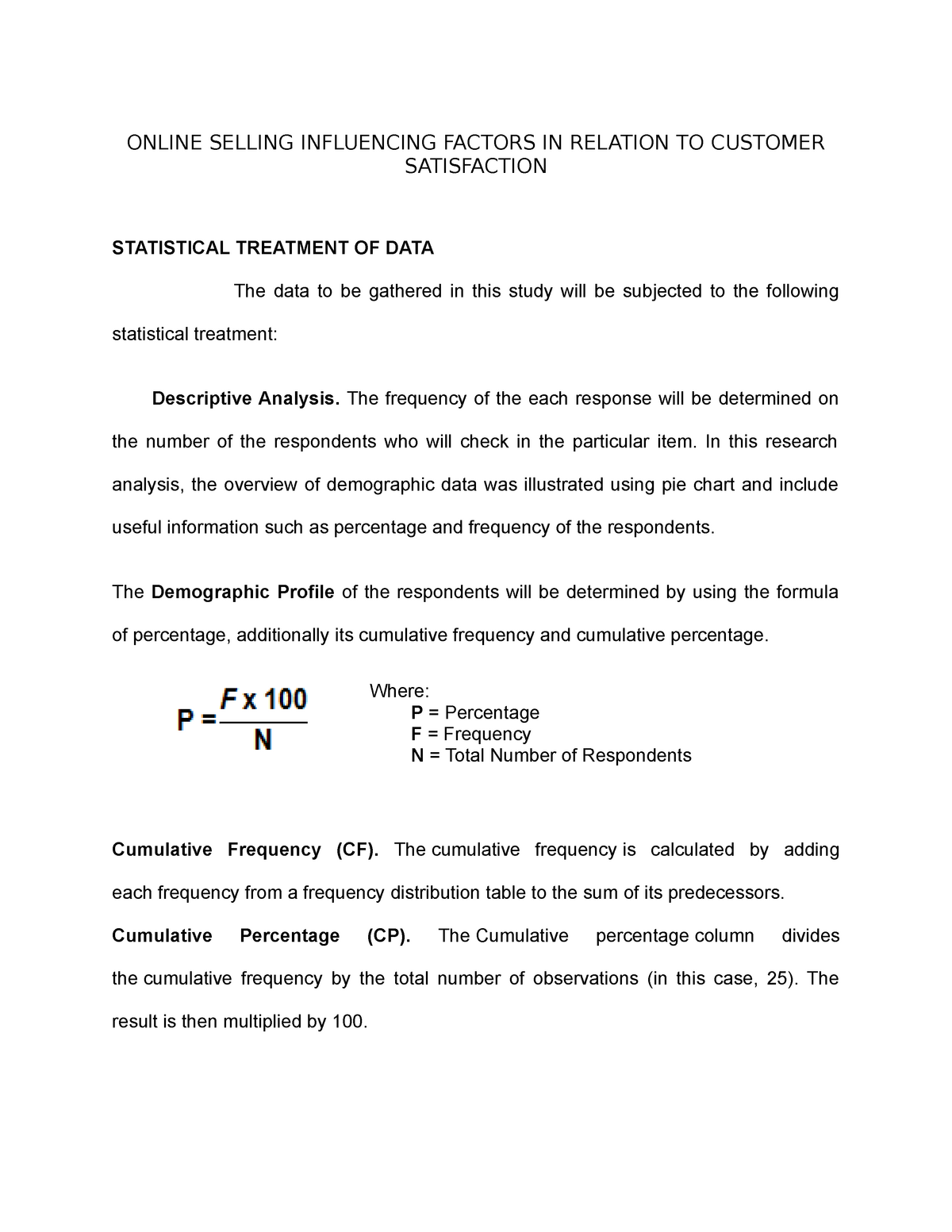 Statistical Treatment And Data Analysis Example