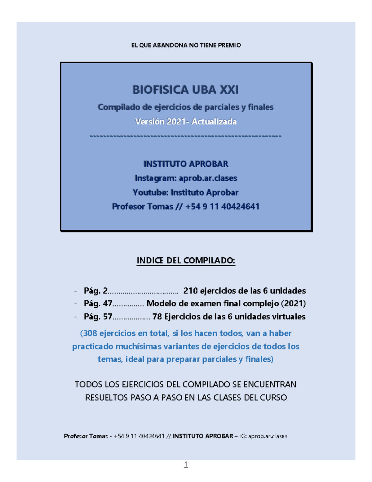 Biofisica UBA XXI - Compilado 2021 Numerado PDF - Profesor Tomas - +54 ...