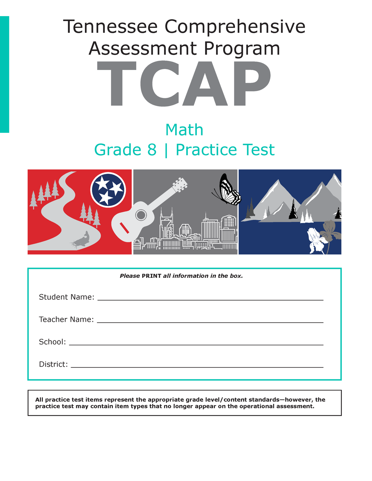 TCAP GR 8 Math 2019 20 Practice Test Math Grade 8 Practice Test