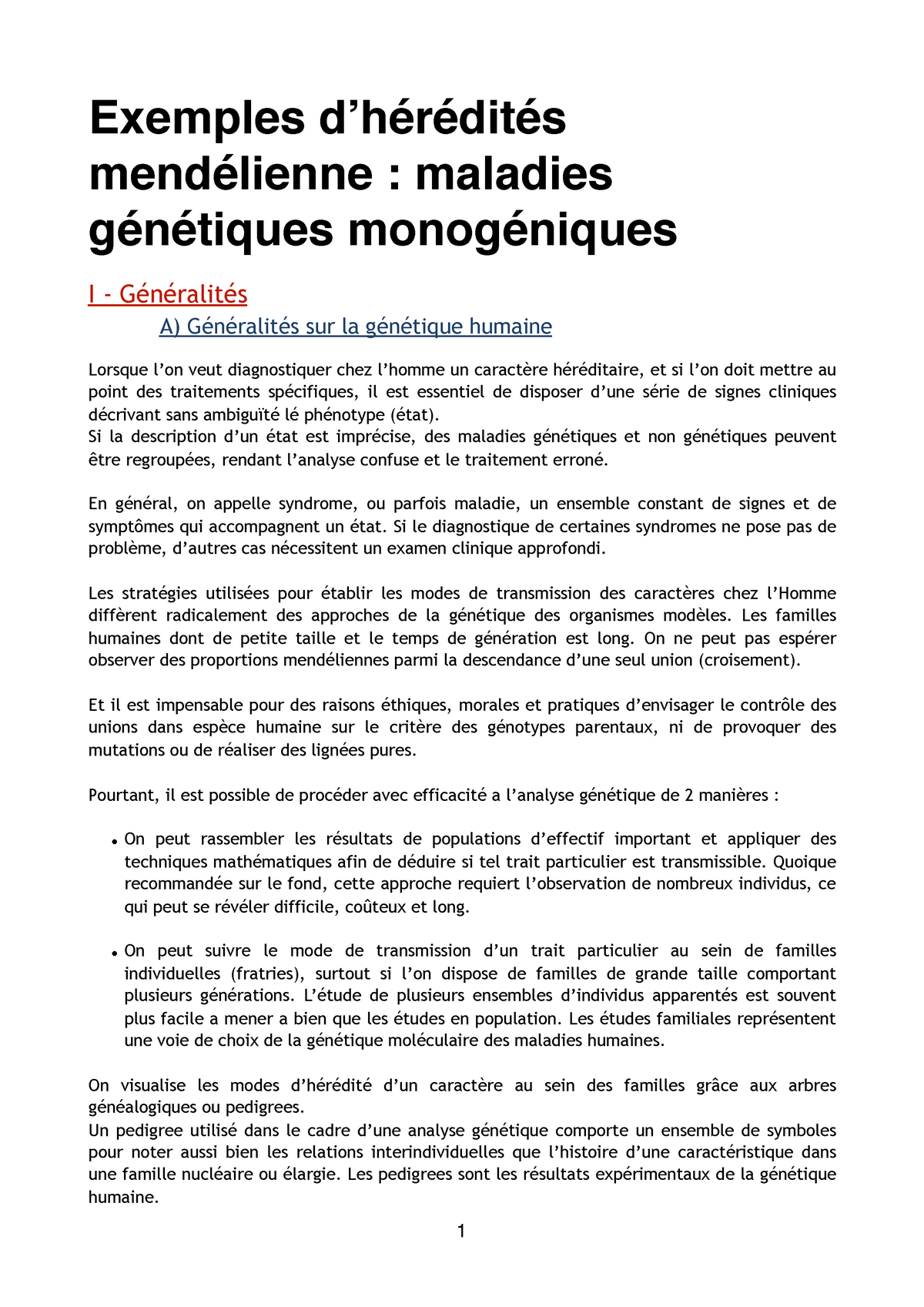 exemples génétiques