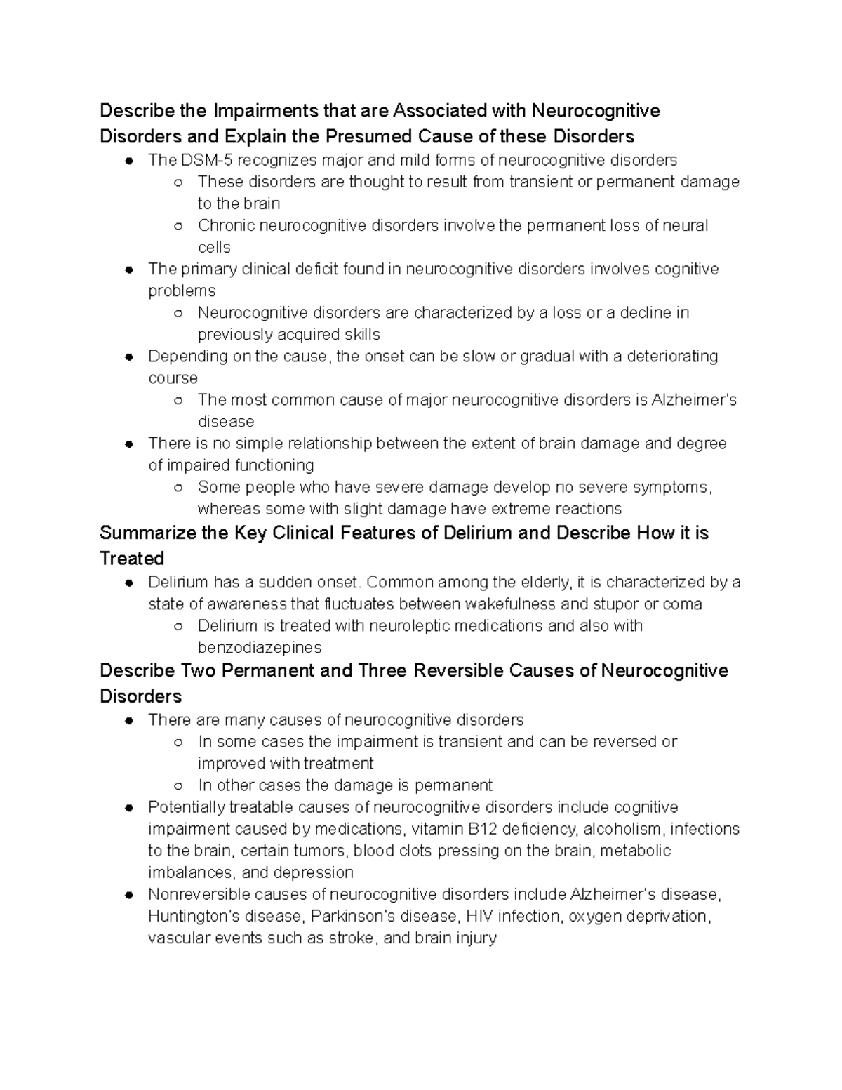 Abnormal Psychology Chapter 14 Summary - Describe the Impairments that ...