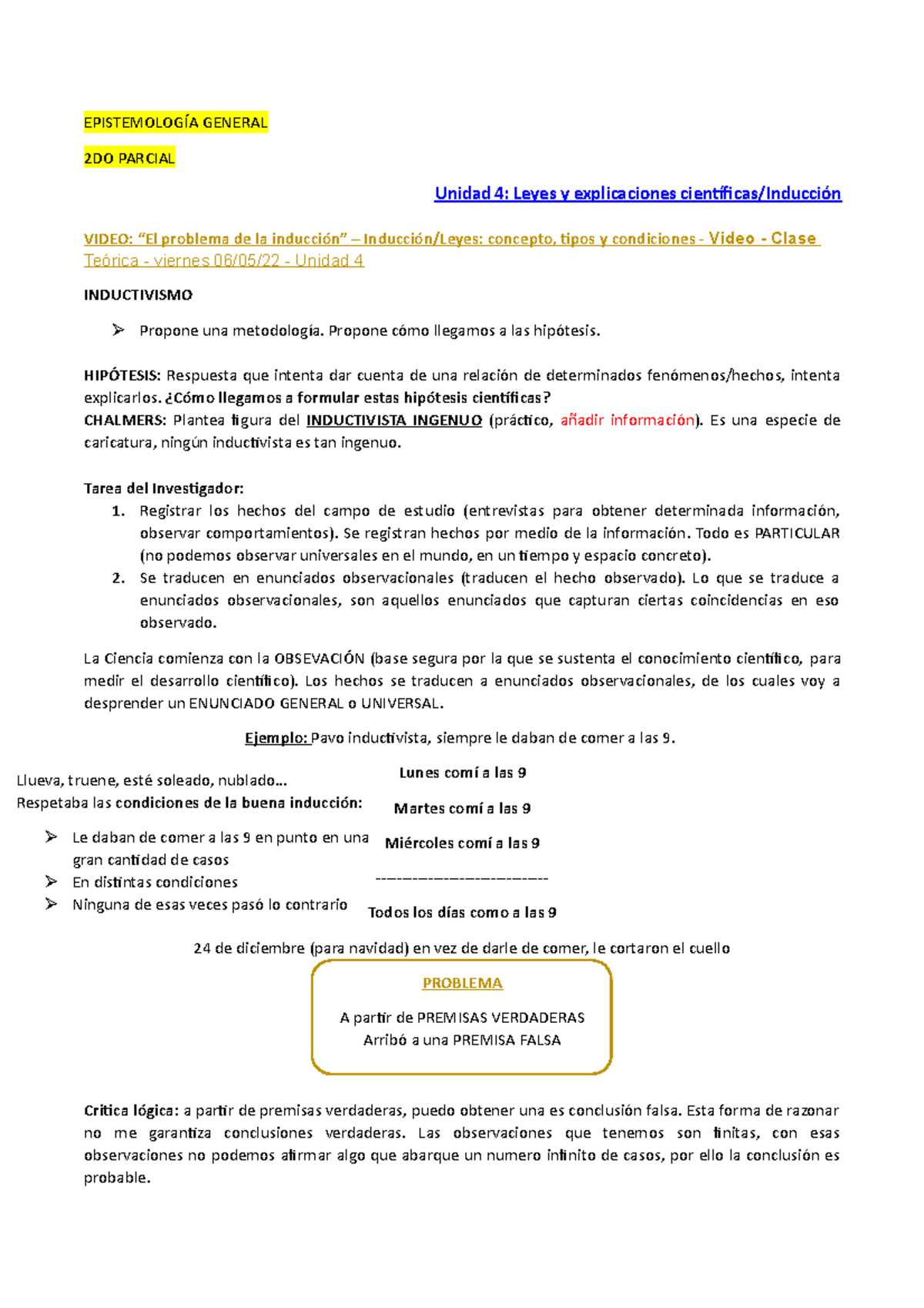 Epistemología General Para 2do Parcial - EPISTEMOLOGÍA GENERAL 2DO ...