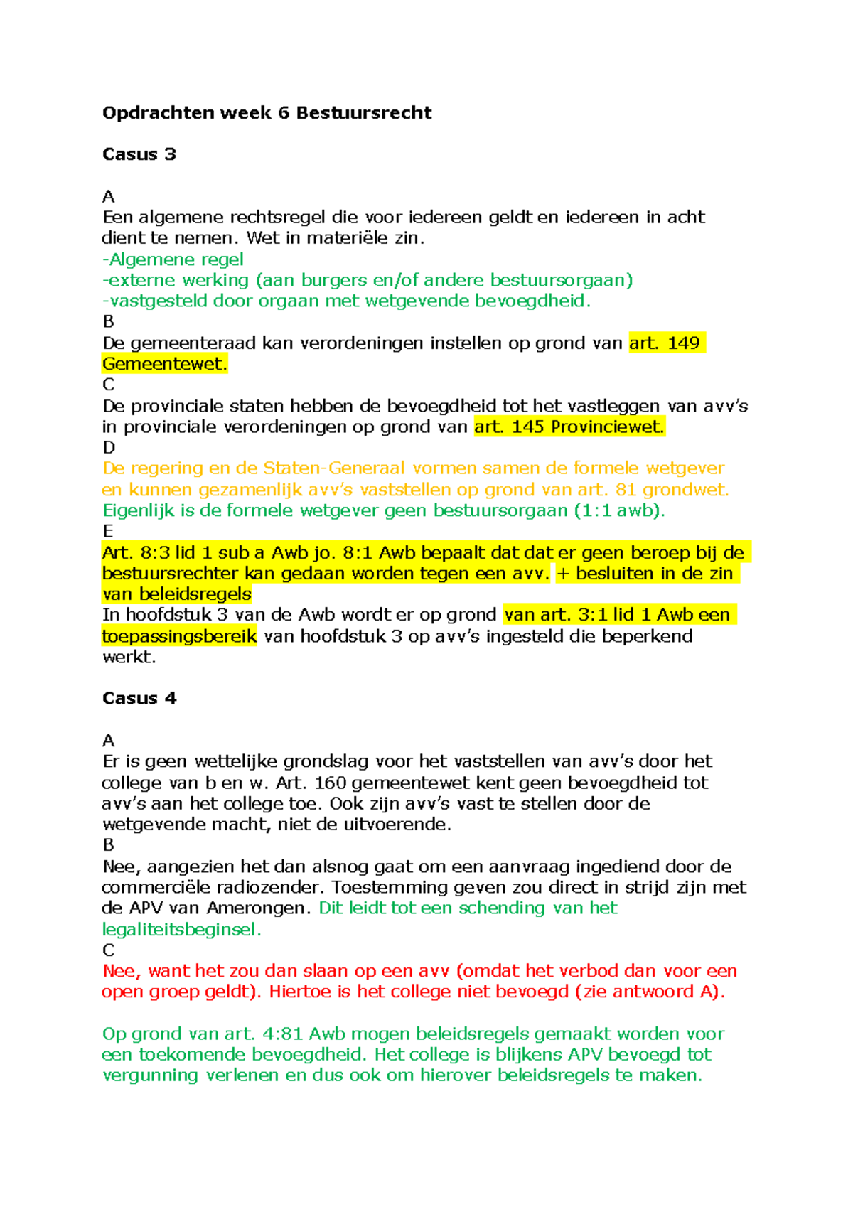 Opdrachten Week 6 Bestuursrecht - Staats- En Bestuursrecht - Radboud ...