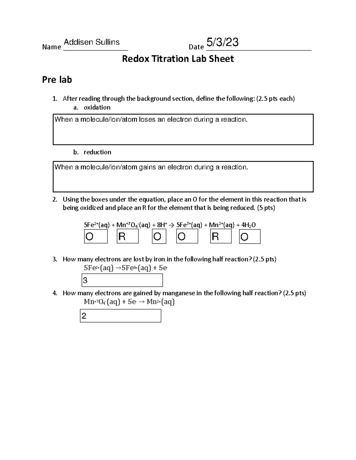 Redox+Titration+Lab+Sheet Name ________________ Date