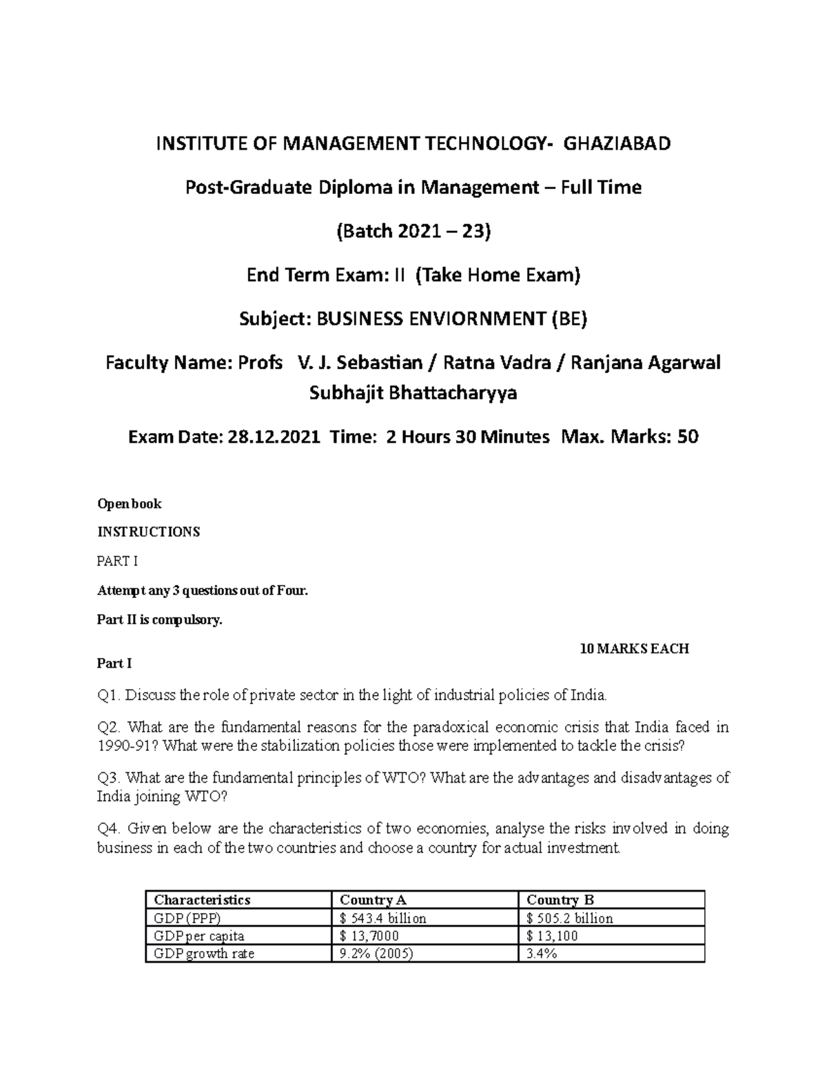 BE Question paper BE 2021 - INSTITUTE OF MANAGEMENT TECHNOLOGY ...