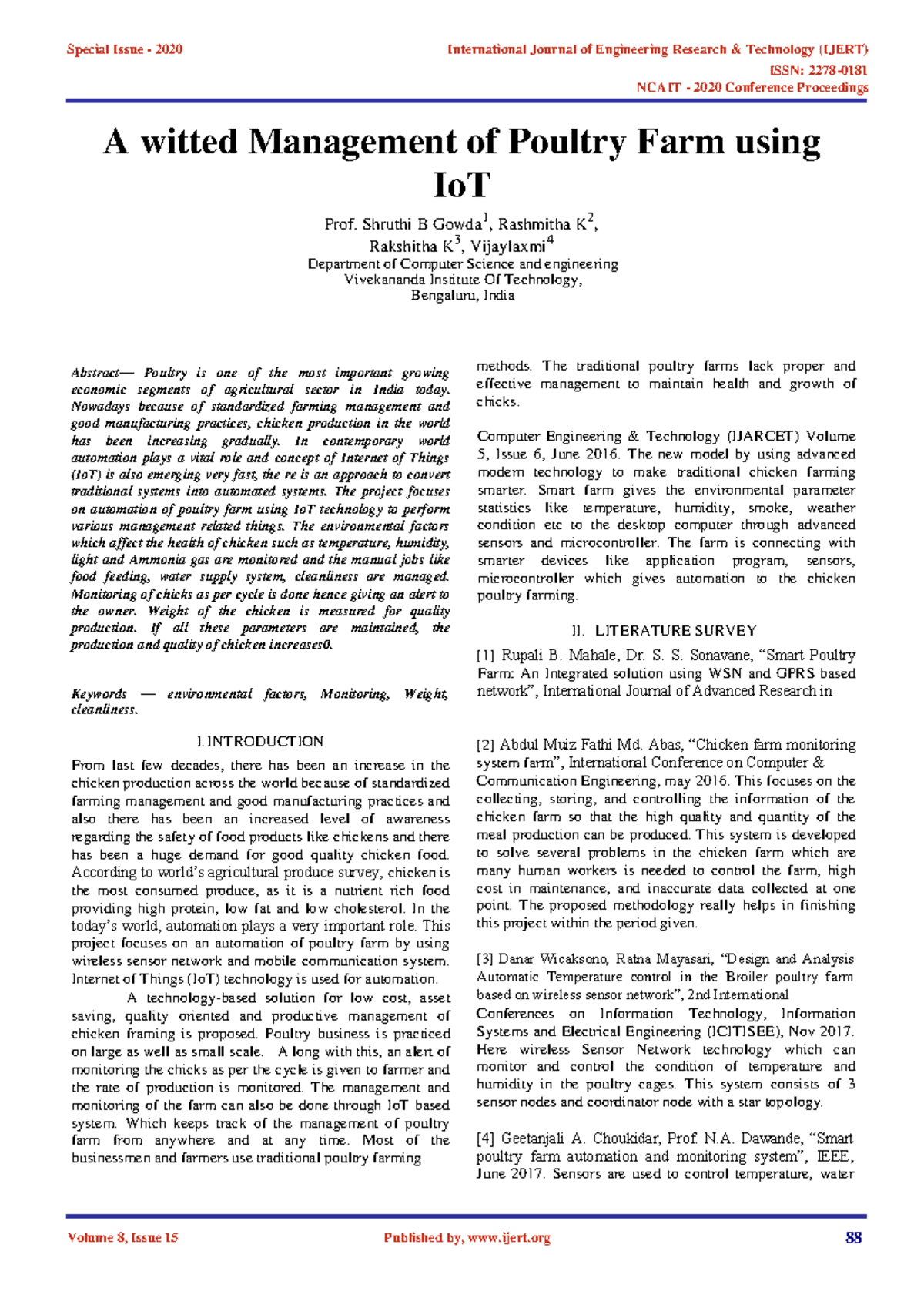 Ijert A witted Management of Poultry Far A witted Management of