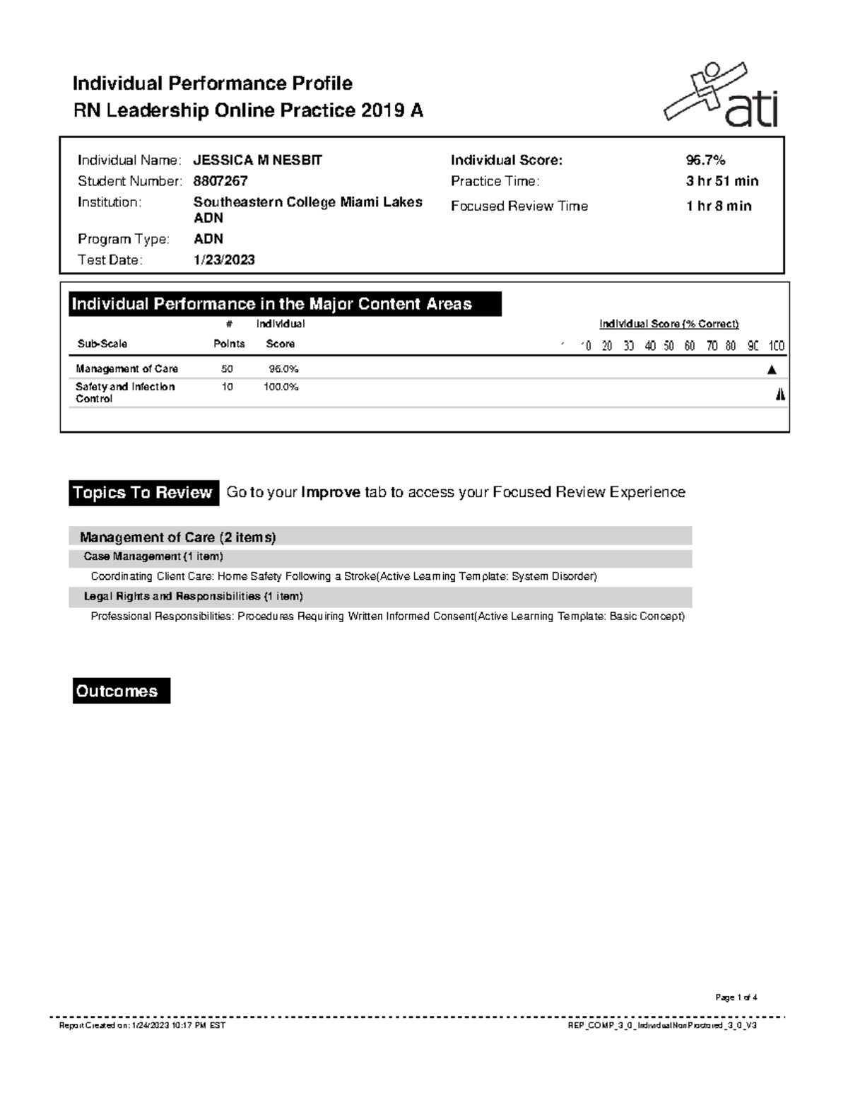Leadership Practice A- Report - Individual Performance Profile RN ...
