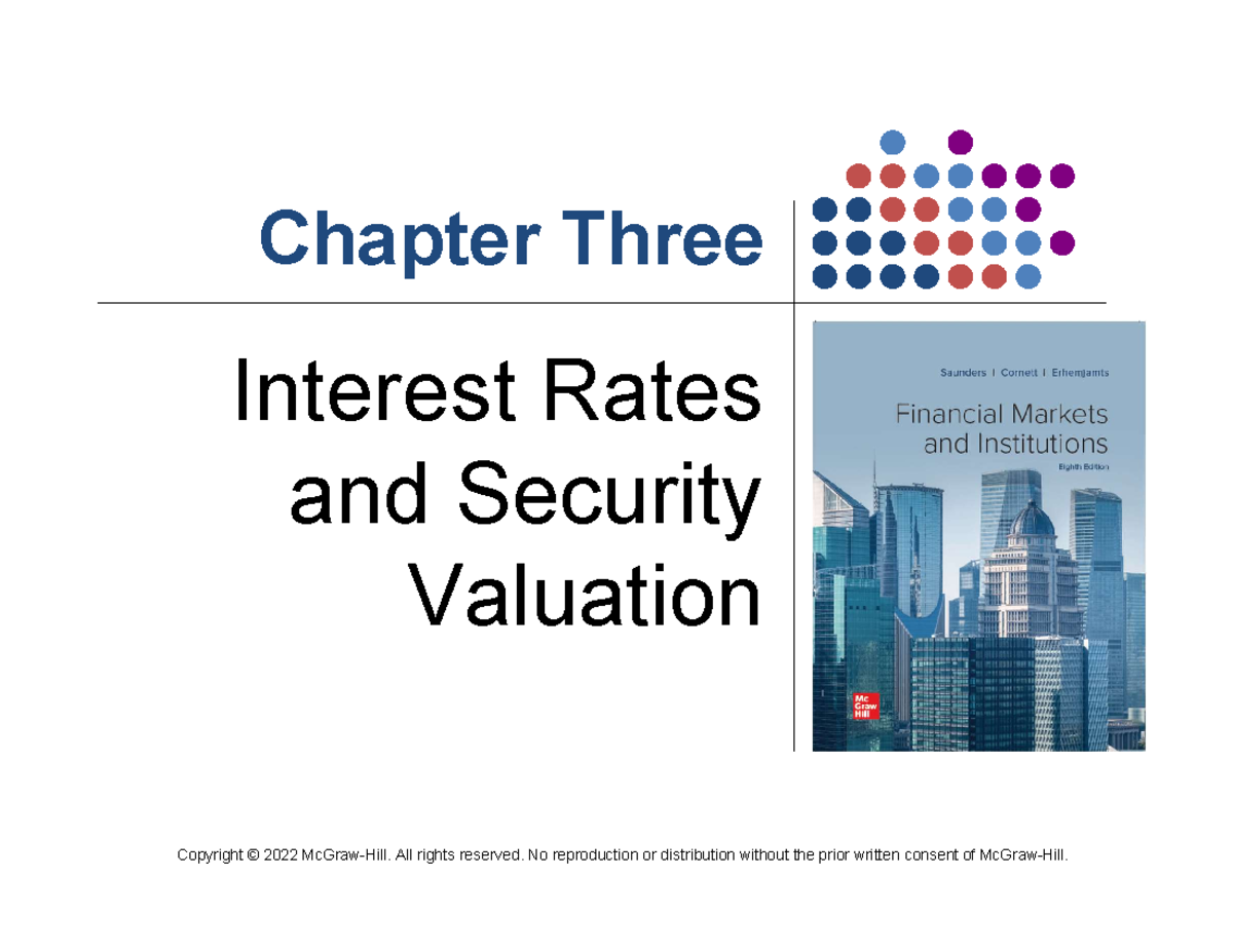 FINA3780-Chapter-3 - well detailed - Chapter Three Interest Rates and ...