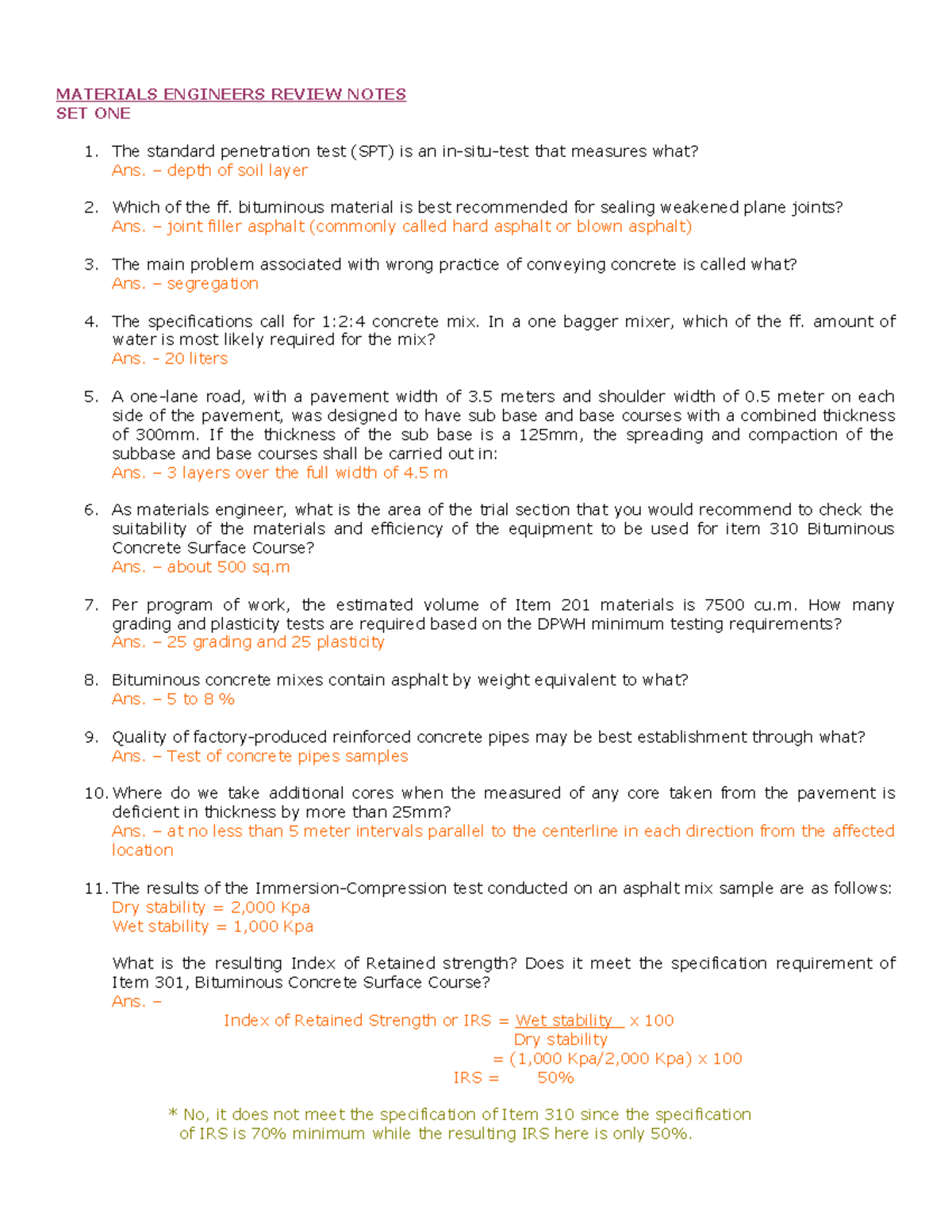 2. 130 Questions in Materials Engineer Exam (Chua) MATERIALS