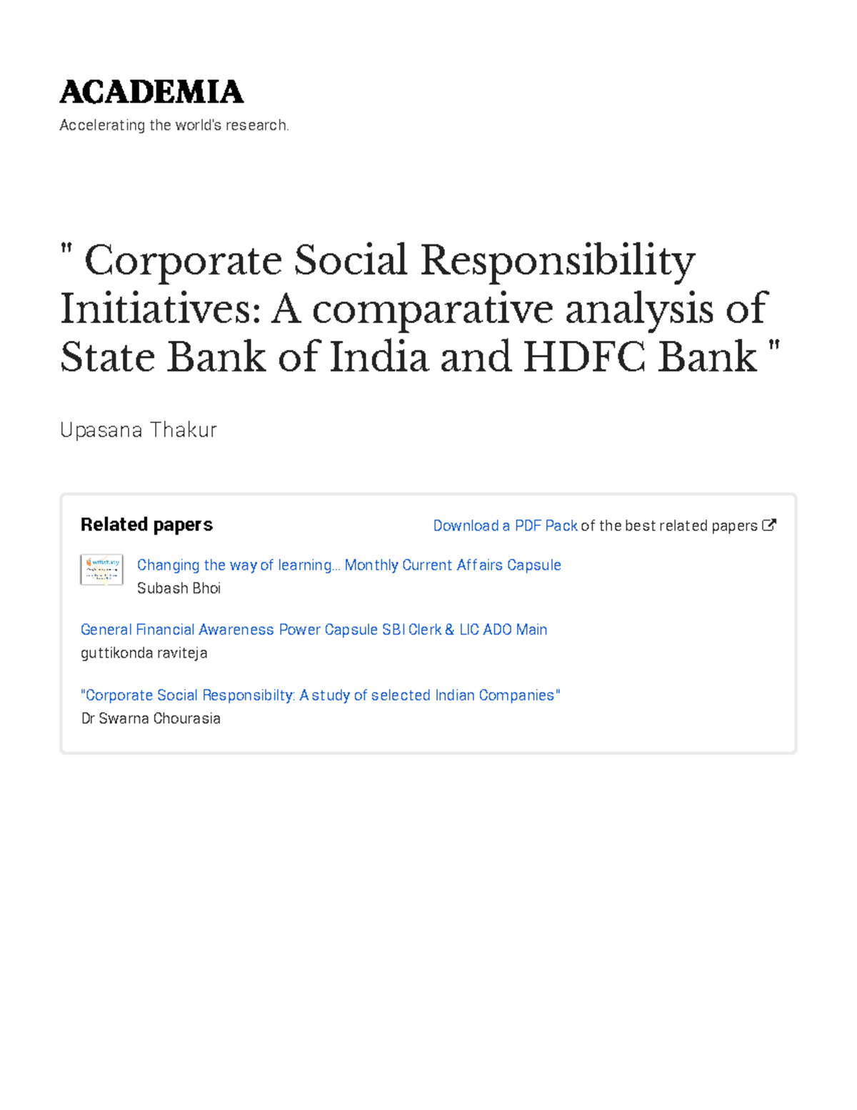 thesis in csr