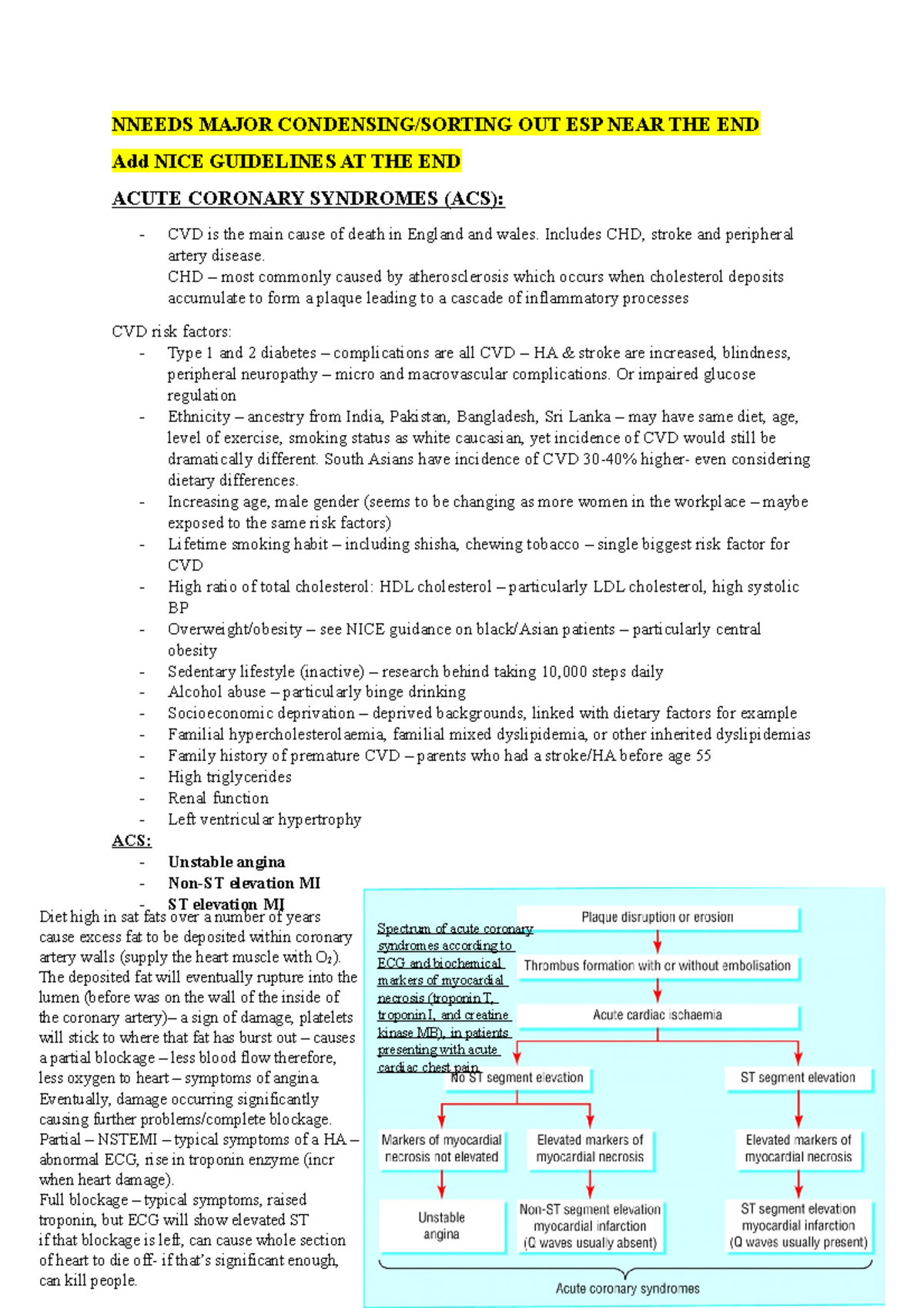 ACS Summary of lecture NNEEDS MAJOR CONDENSING/SORTING OUT ESP NEAR