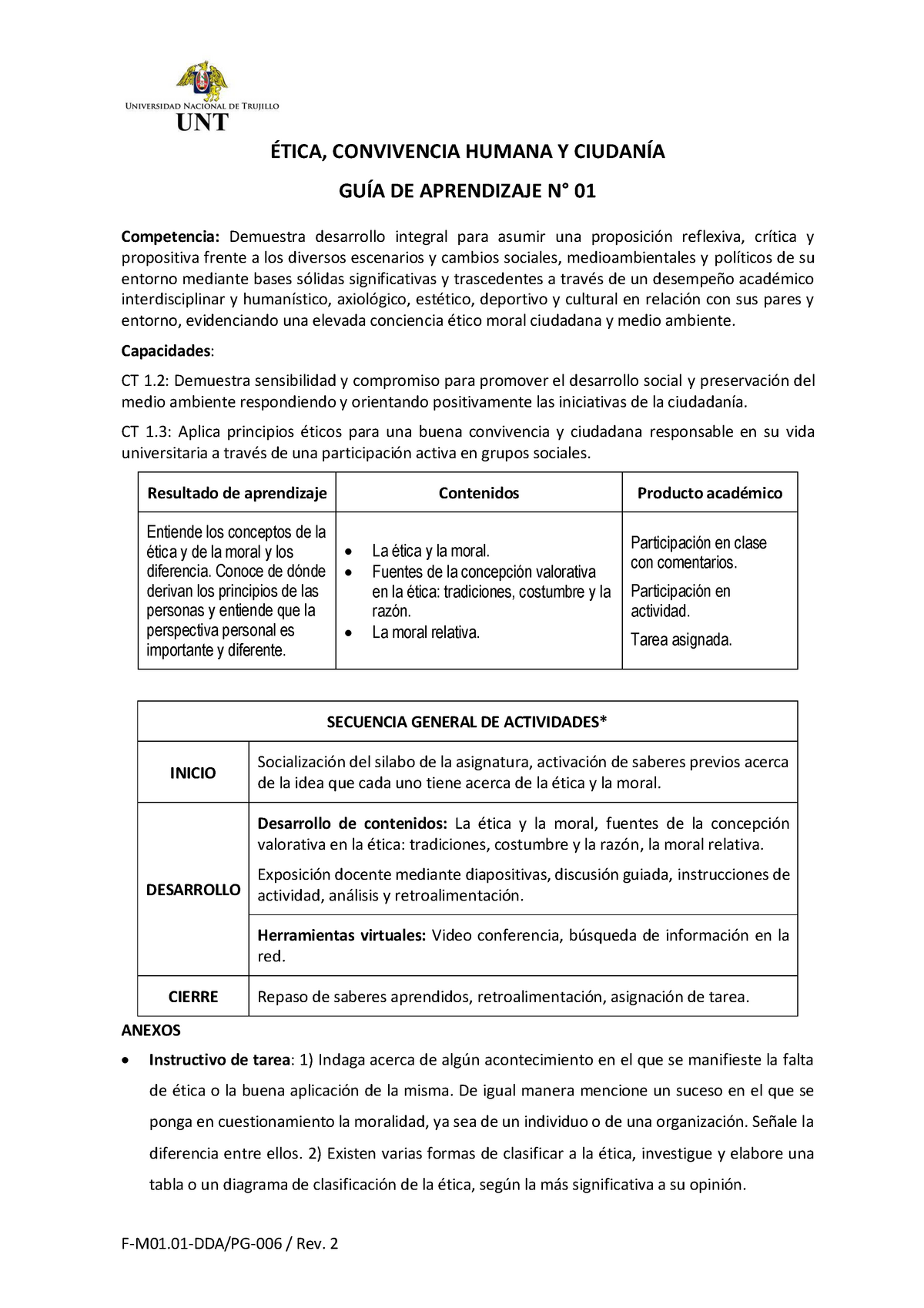 Guía De Aprendizaje 01 F M01 Ddapg 006 Rev 2 Ética Convivencia Humana Y CiudanÍa GuÍa De 8788