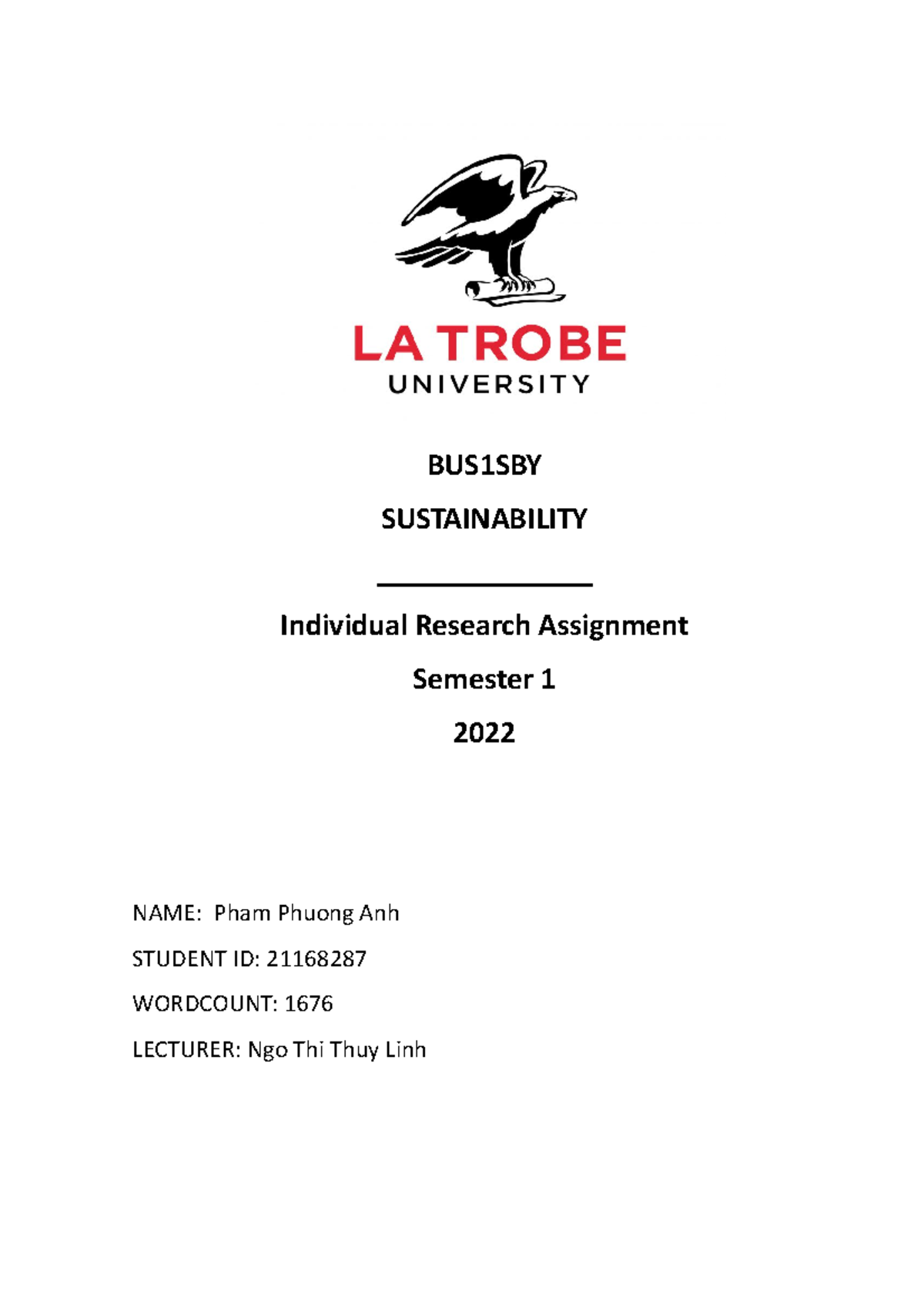 individual assignment sustainability