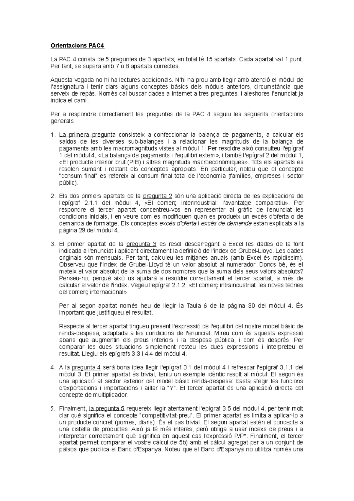 Orientacions PAC4 - guia - Orientacions PAC La PAC 4 consta de 5 ...