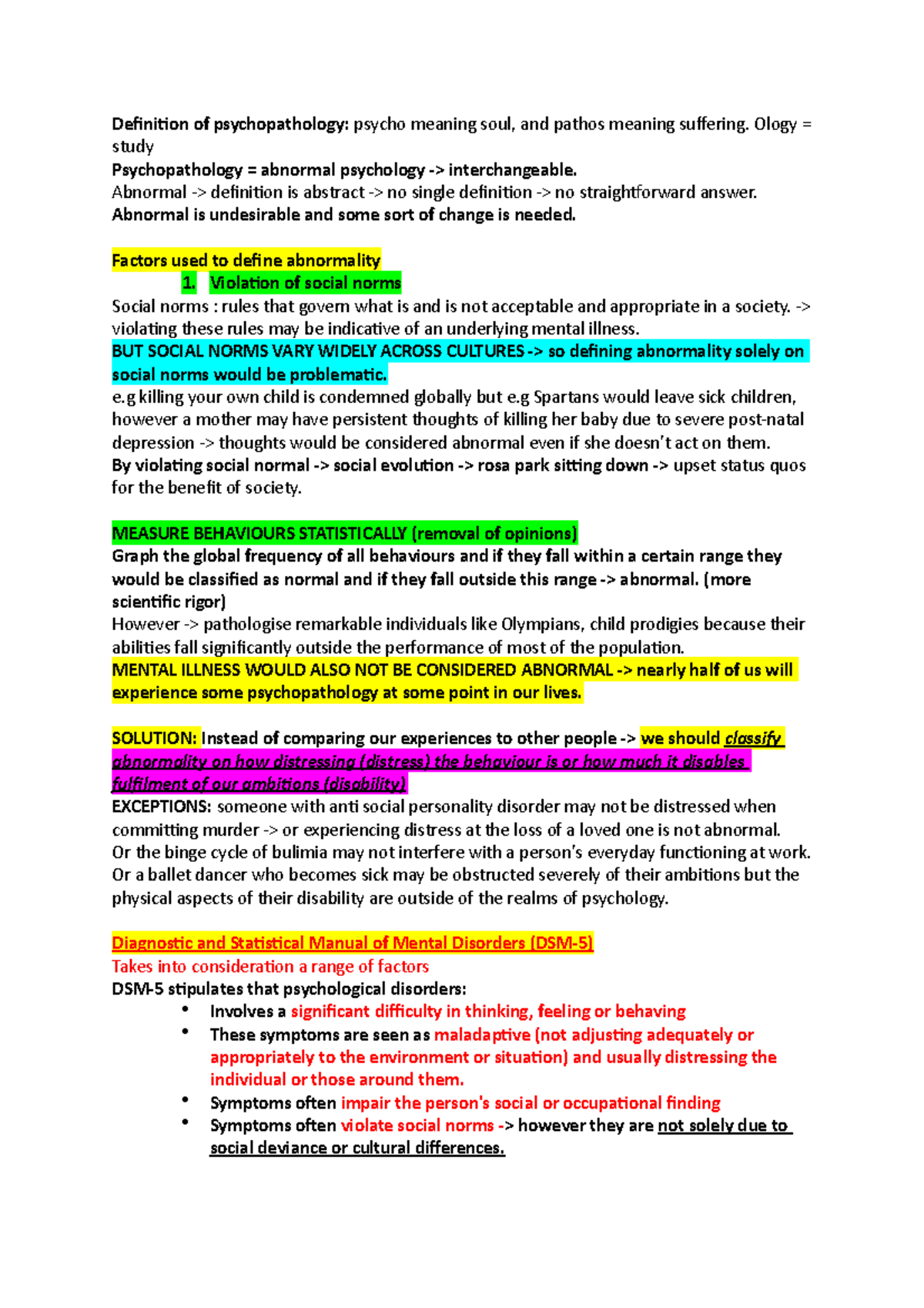 abnormal-behaviour-mid-term-notes-definition-of-psychopathology-psycho-meaning-soul-and