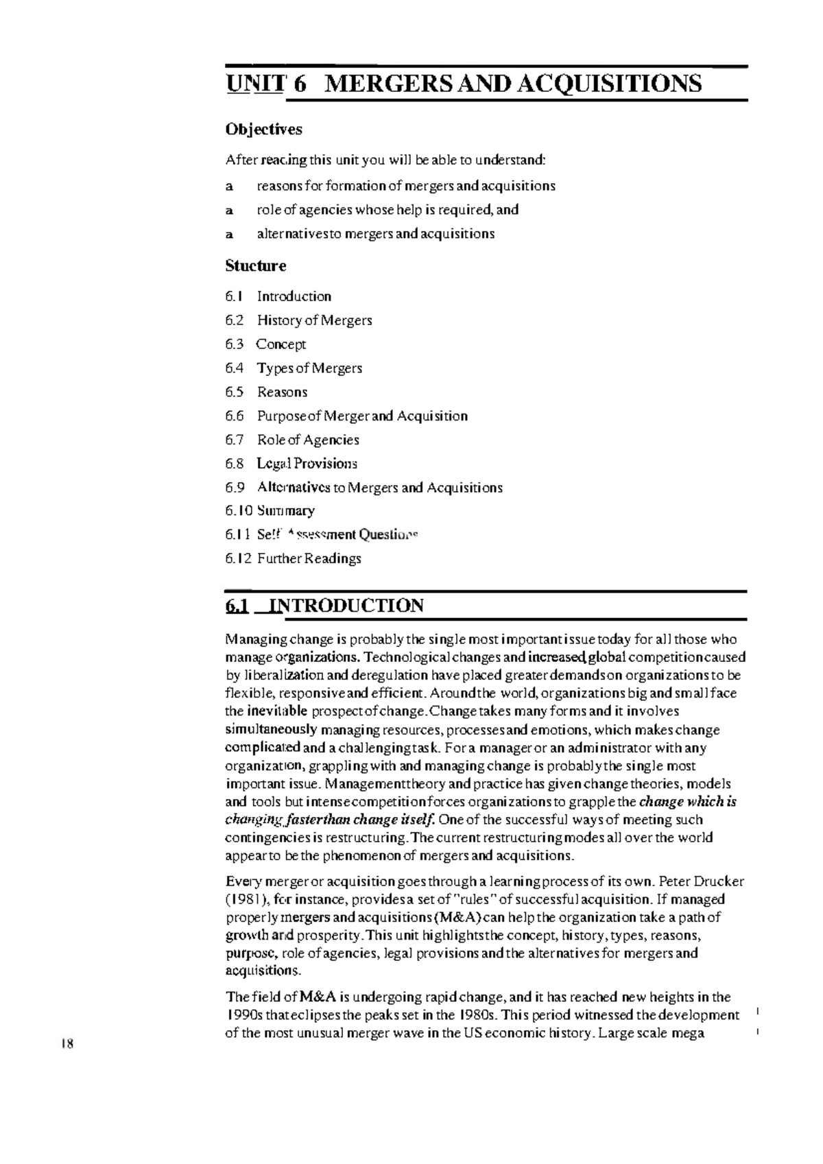 Merger and acquisitions - UPlJIT- 6 MERGERS AND ACQUISITIONS Objectives ...