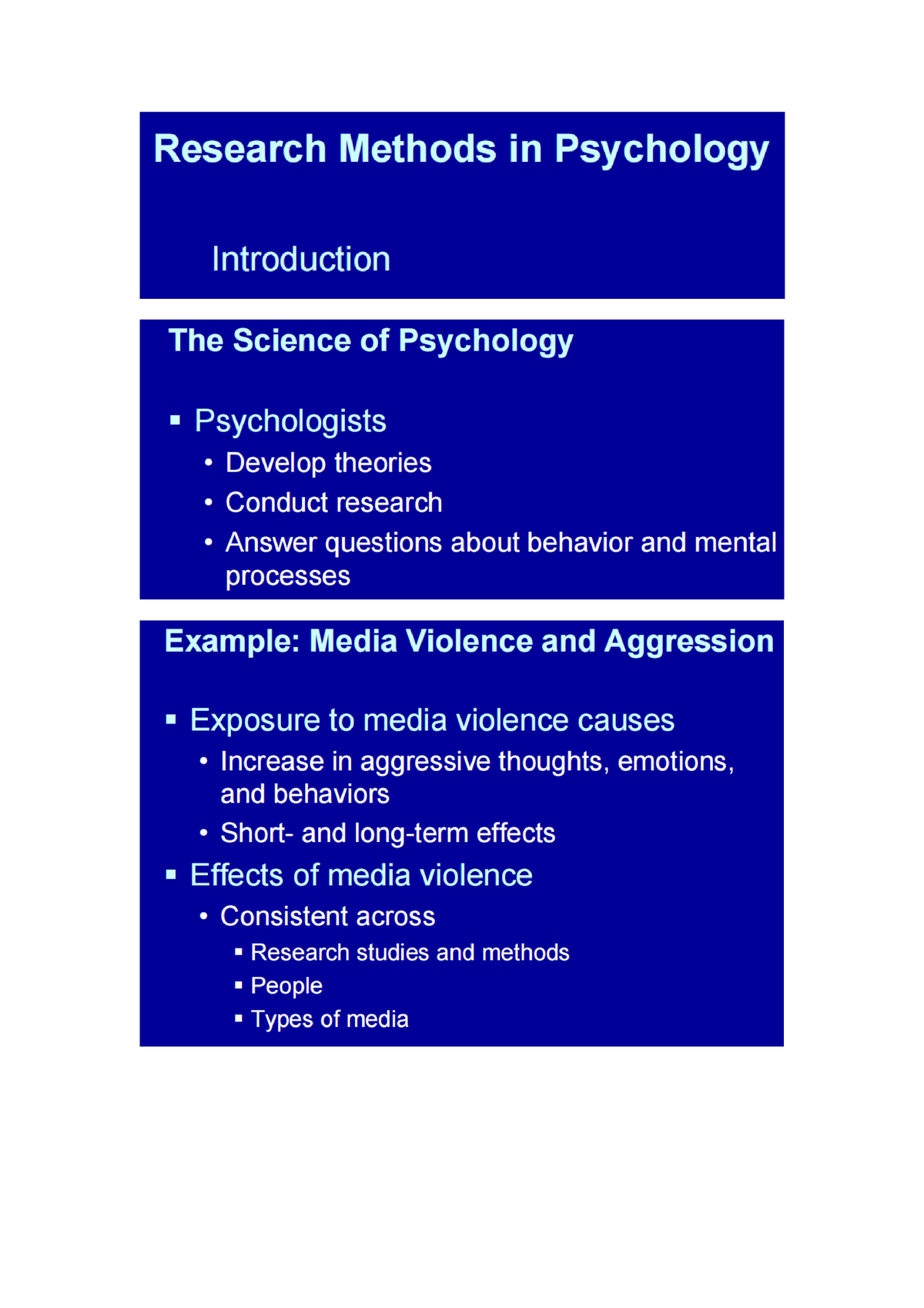 experimental psychology course outline