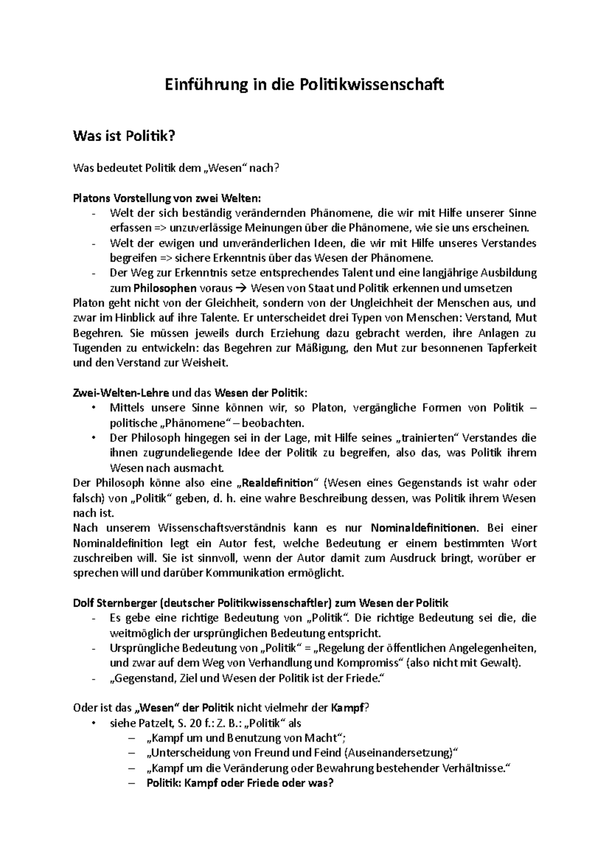 Einführung in die Politikwissenschaft - in die Politikwissenschaft Was ist Politik? Was bedeutet ...