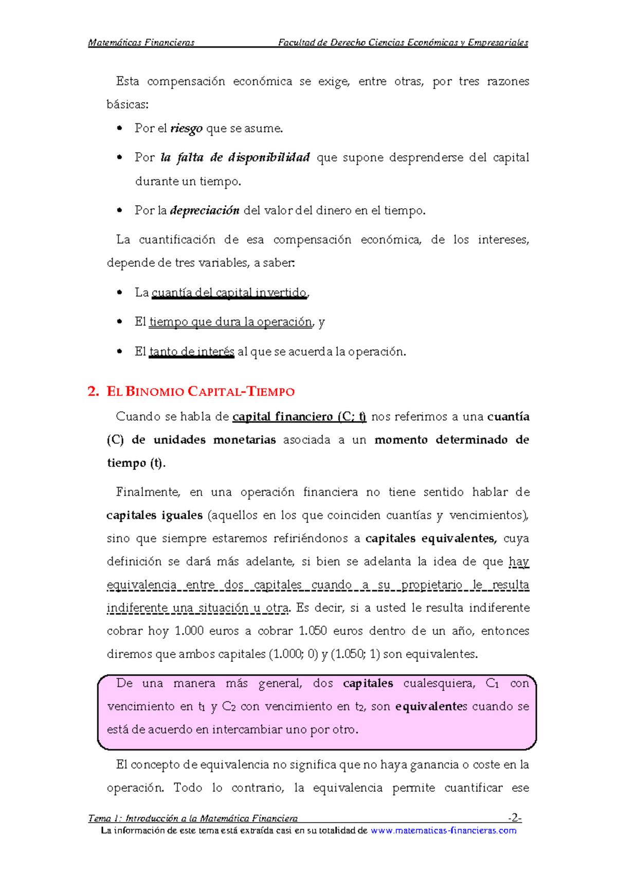 Tema 1-2 - Apuntes - Matemáticas Financieras Facultad De Derecho ...