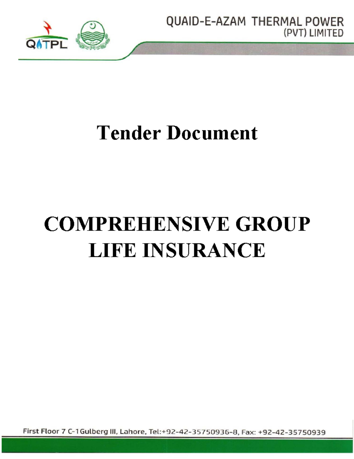 GLI Tender Document with Agreement 1 - Tender Document COMPREHENSIVE ...