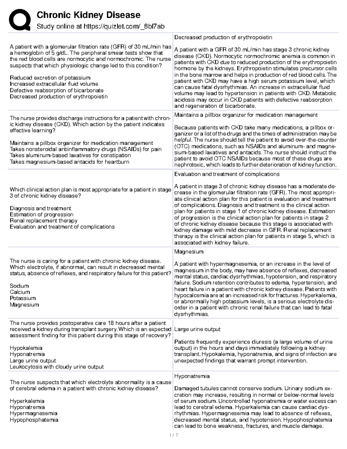 CKD NURS 220 - Study online at quizlet/_8bl7ab A patient with a ...