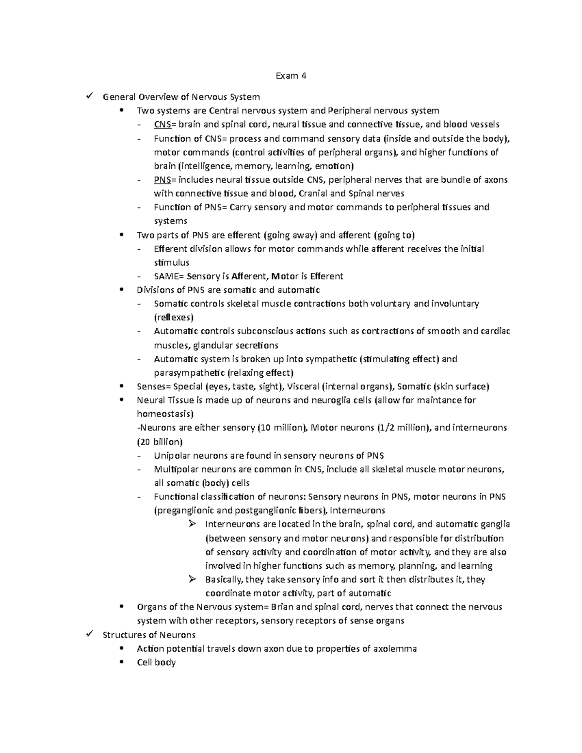 Exam 4 attempt 2 - Outline of all notes for test 4 - Exam 4 General ...