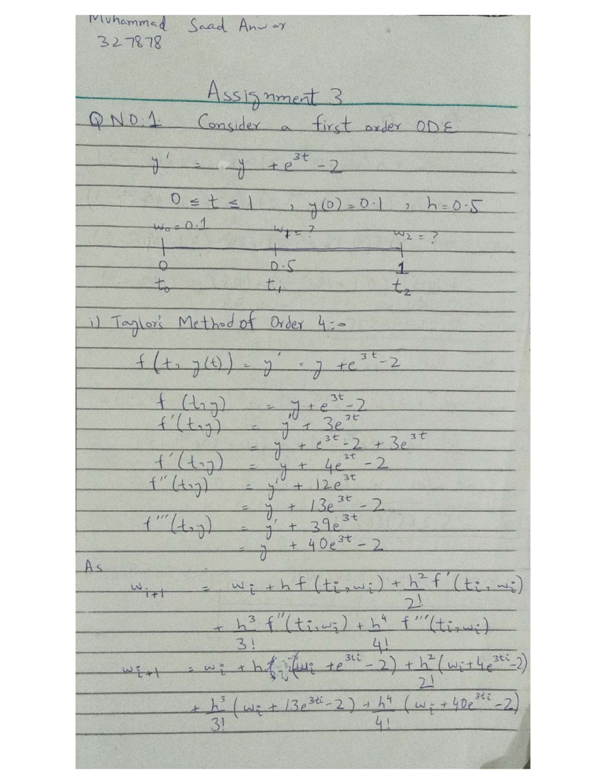 Taylor Method Euler Method Modified Euler Method Heun's Method ...