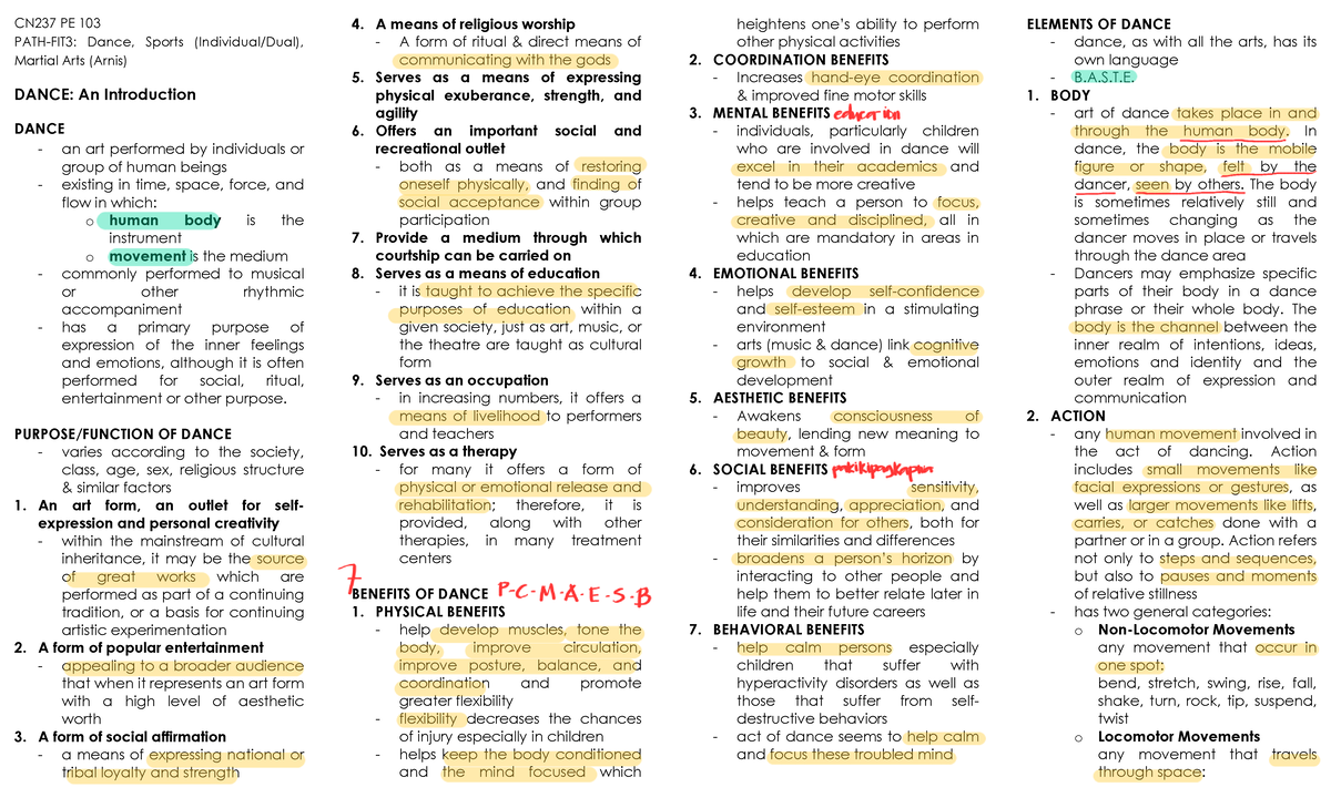 PE Dance Sports - prelims - CN237 PE 103 PATH-FIT3: Dance, Sports ...