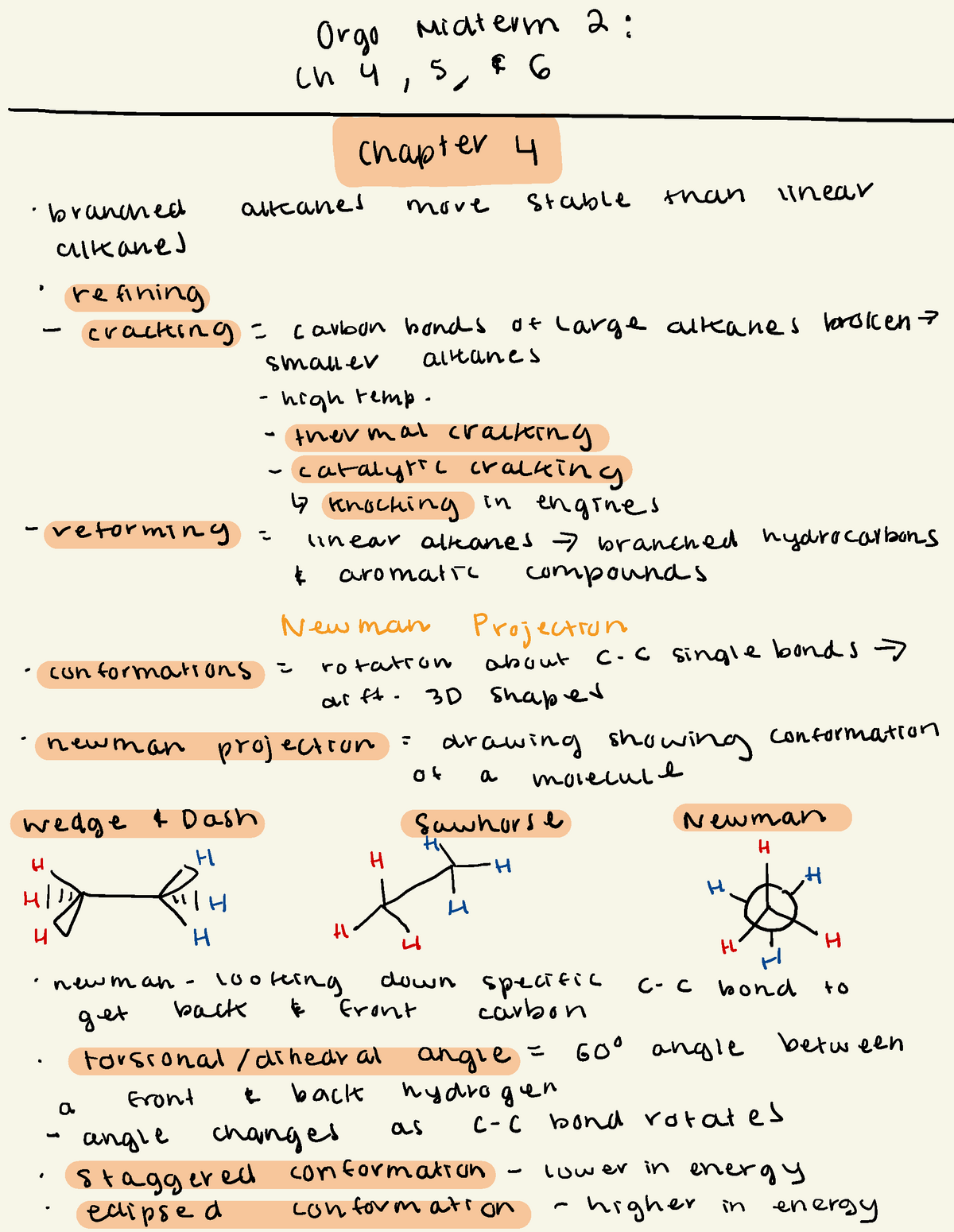 Midterm 2 - Orgo Midterm 2 A 6 ( H 4 , 5 , R G Chapter ####### Y ...