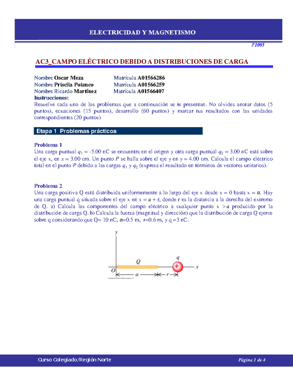 Actividad colaborativa 3 - AC3_CAMPO ELÉCTRICO DEBIDO A DISTRIBUCIONES ...
