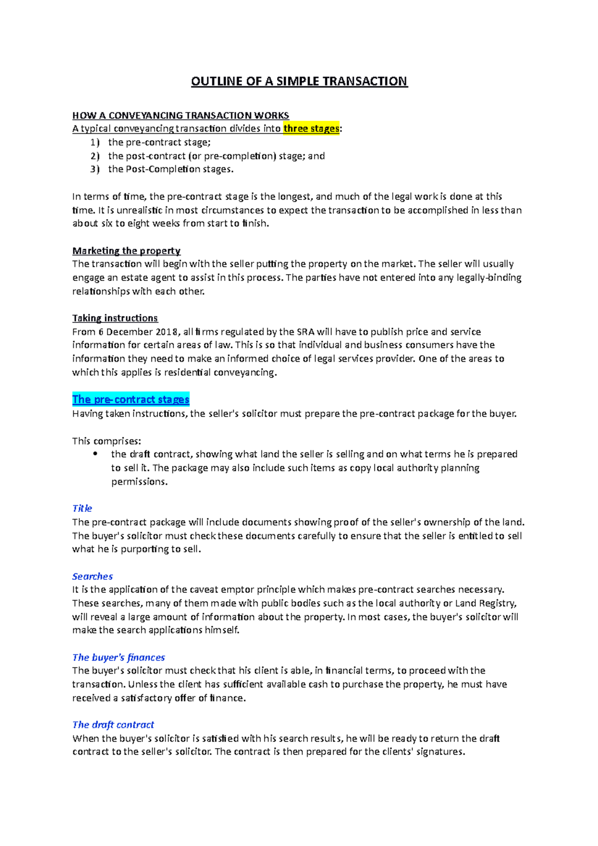 Outline of a Simple Transaction - OUTLINE OF A SIMPLE TRANSACTION HOW A ...