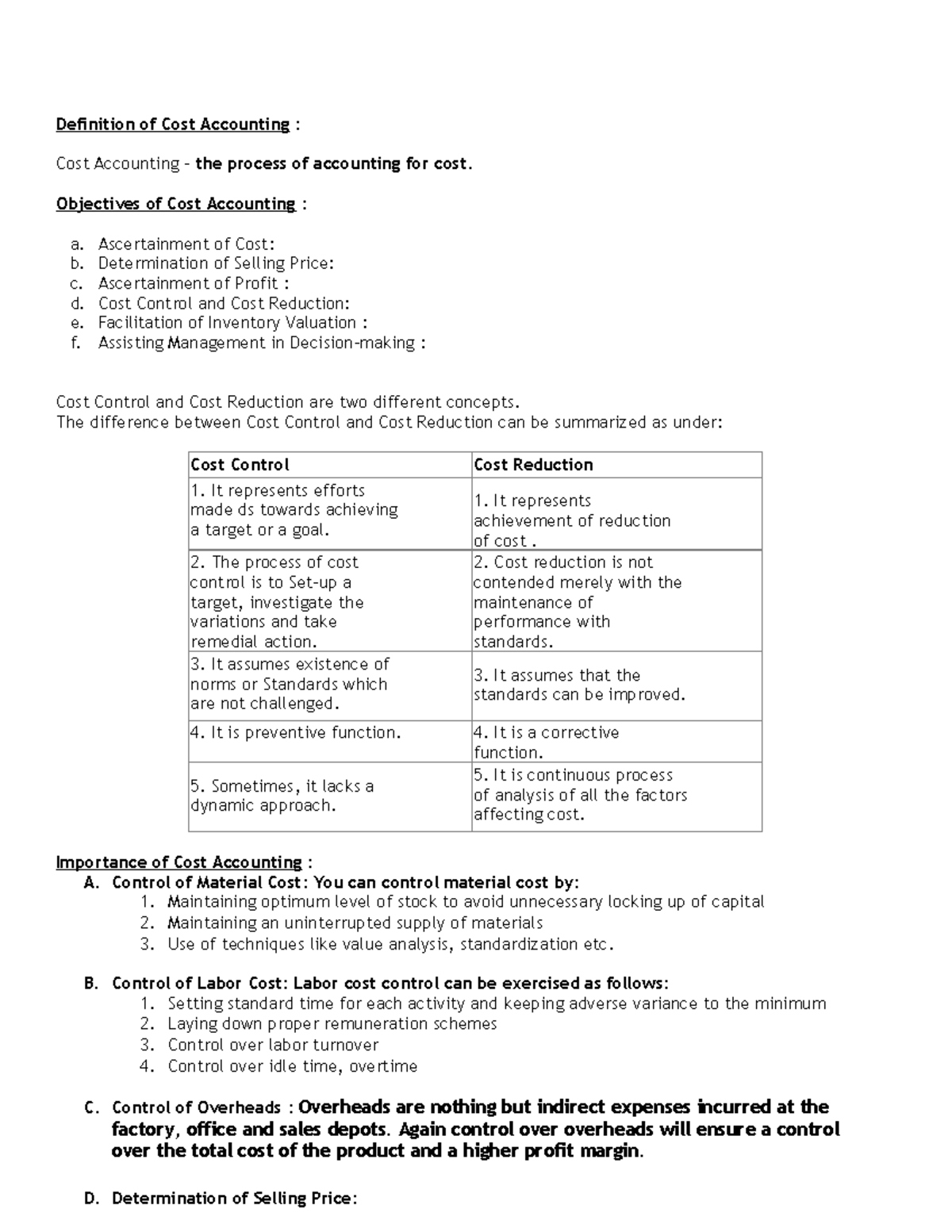 Cost Accounting Terms Definition of Cost Accounting Cost Accounting