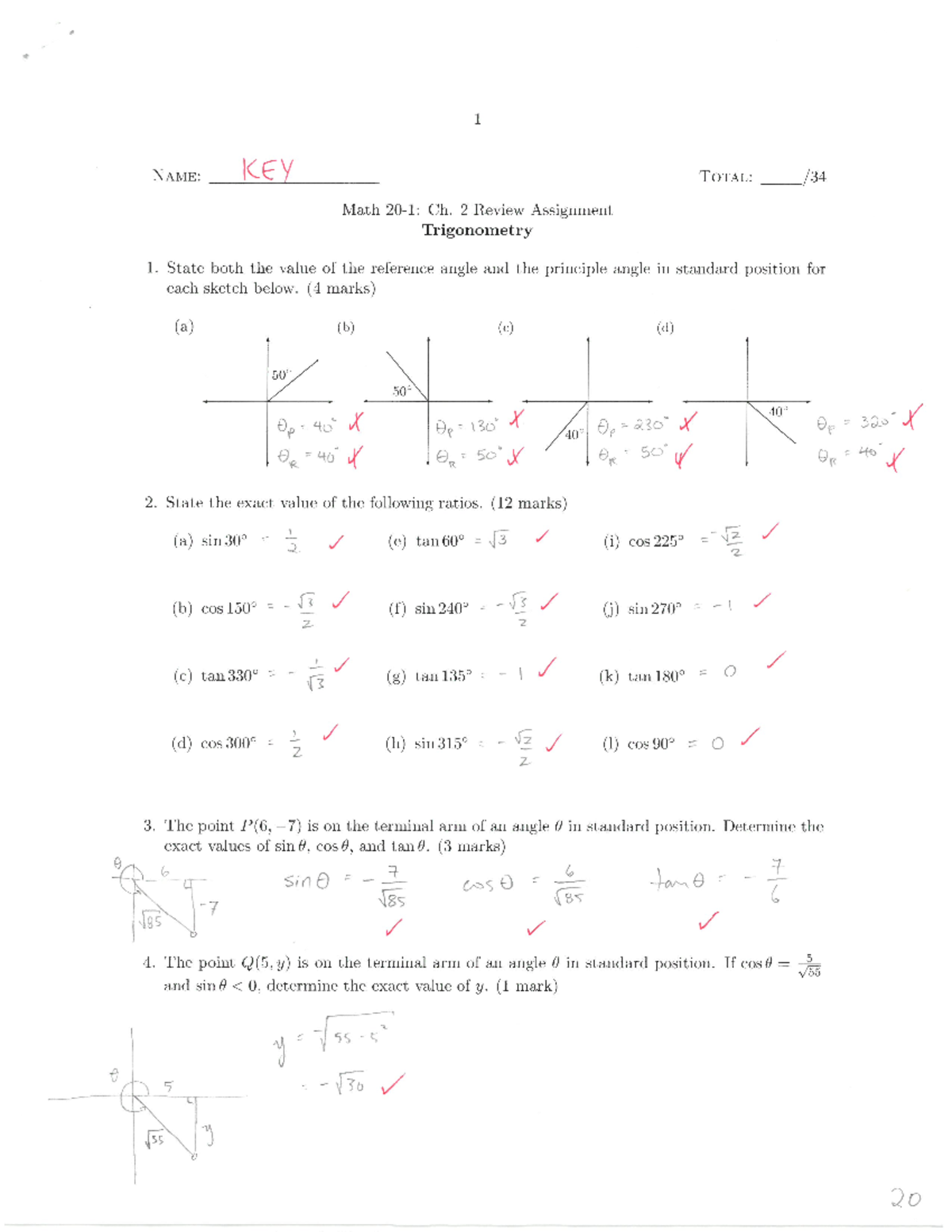 CH2 - Chapter 2 - Math 20-1 - Studocu